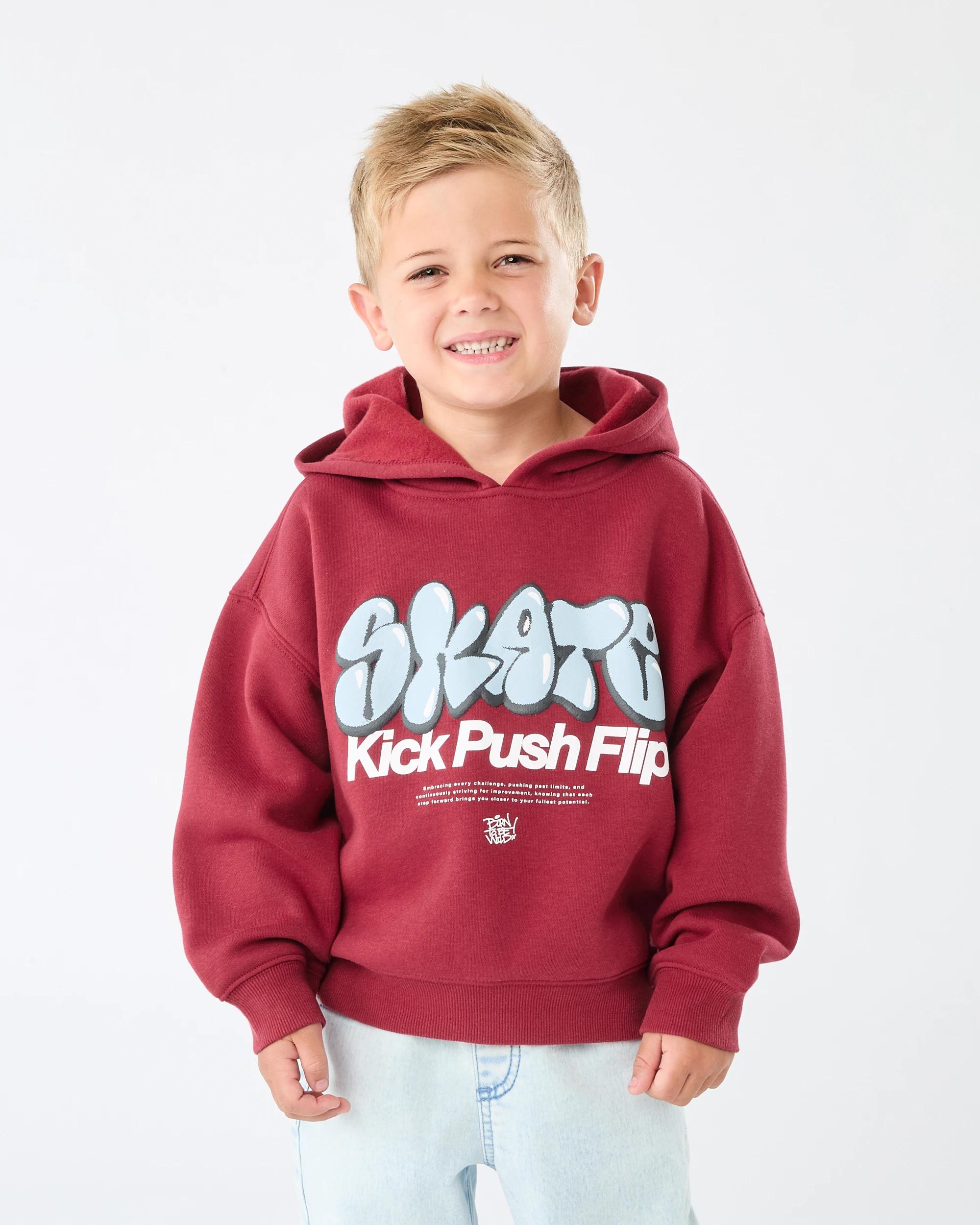 1 Oversize Print Hoodie Red Slogan, 1 of 7