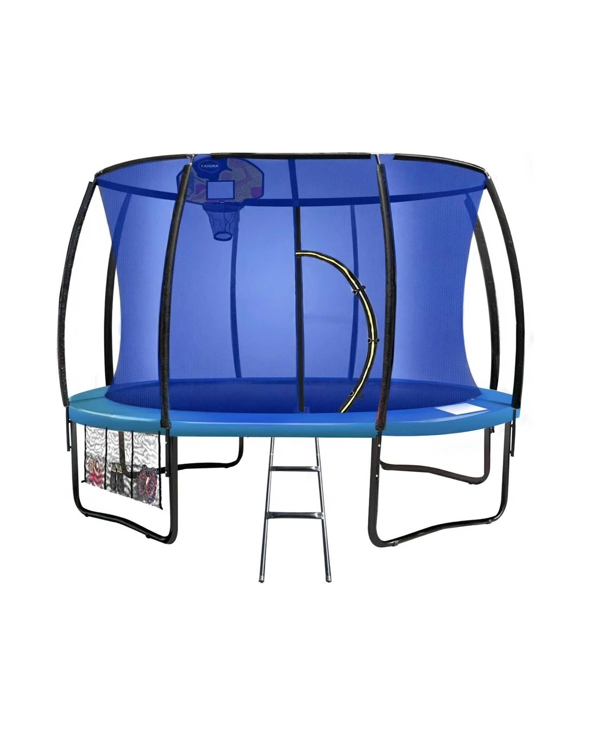 1 Kahuna 12ft Trampoline with Safety Pad Cover and Safety Net in Blue, 1 of 8