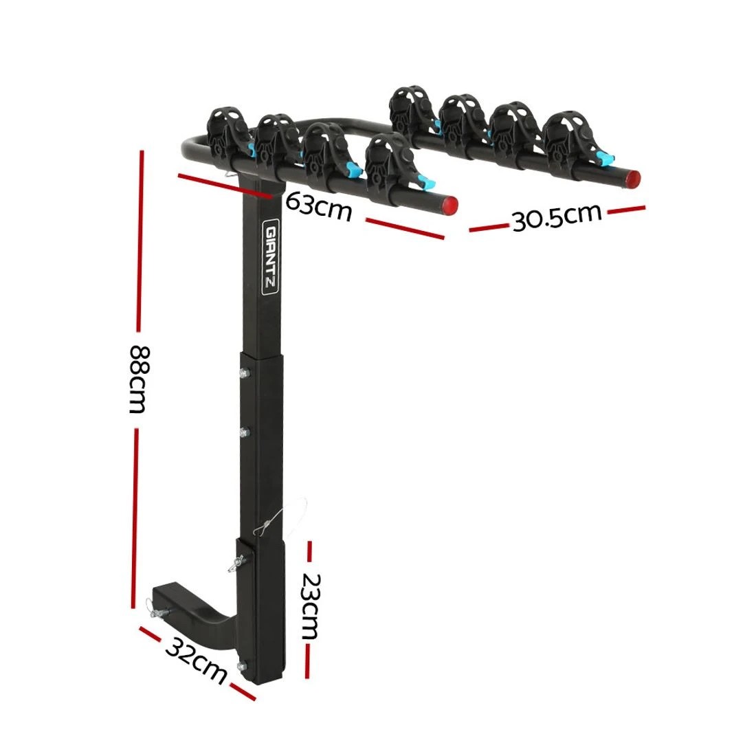 2 Giantz 4-Bike Hitch Carrier Rack 2" Towbar Foldable - Black, 2 of 7
