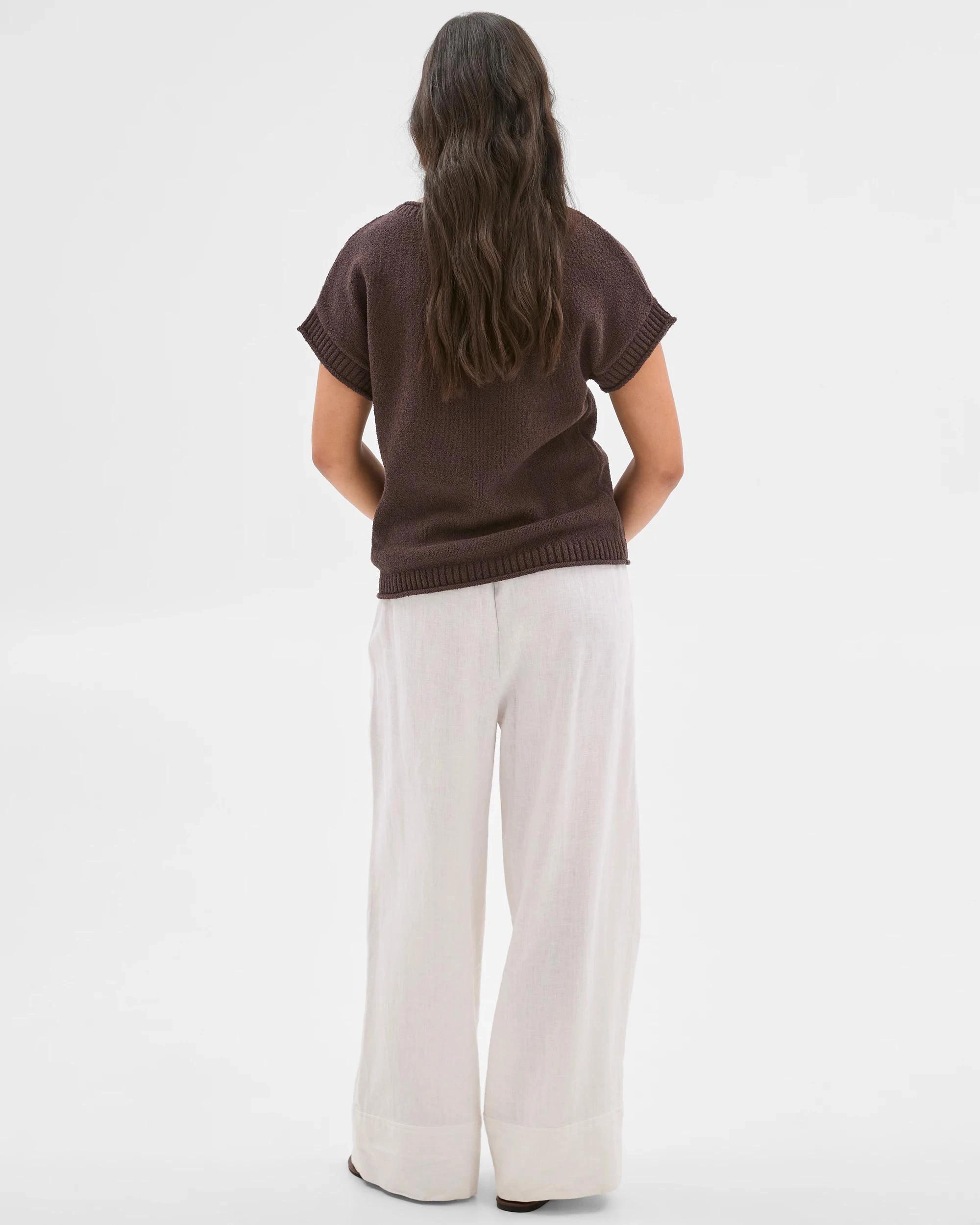 4 Target Australian Cotton Blend Boucle Roll Trim Knit Top BRUNETTE, 4 of 7