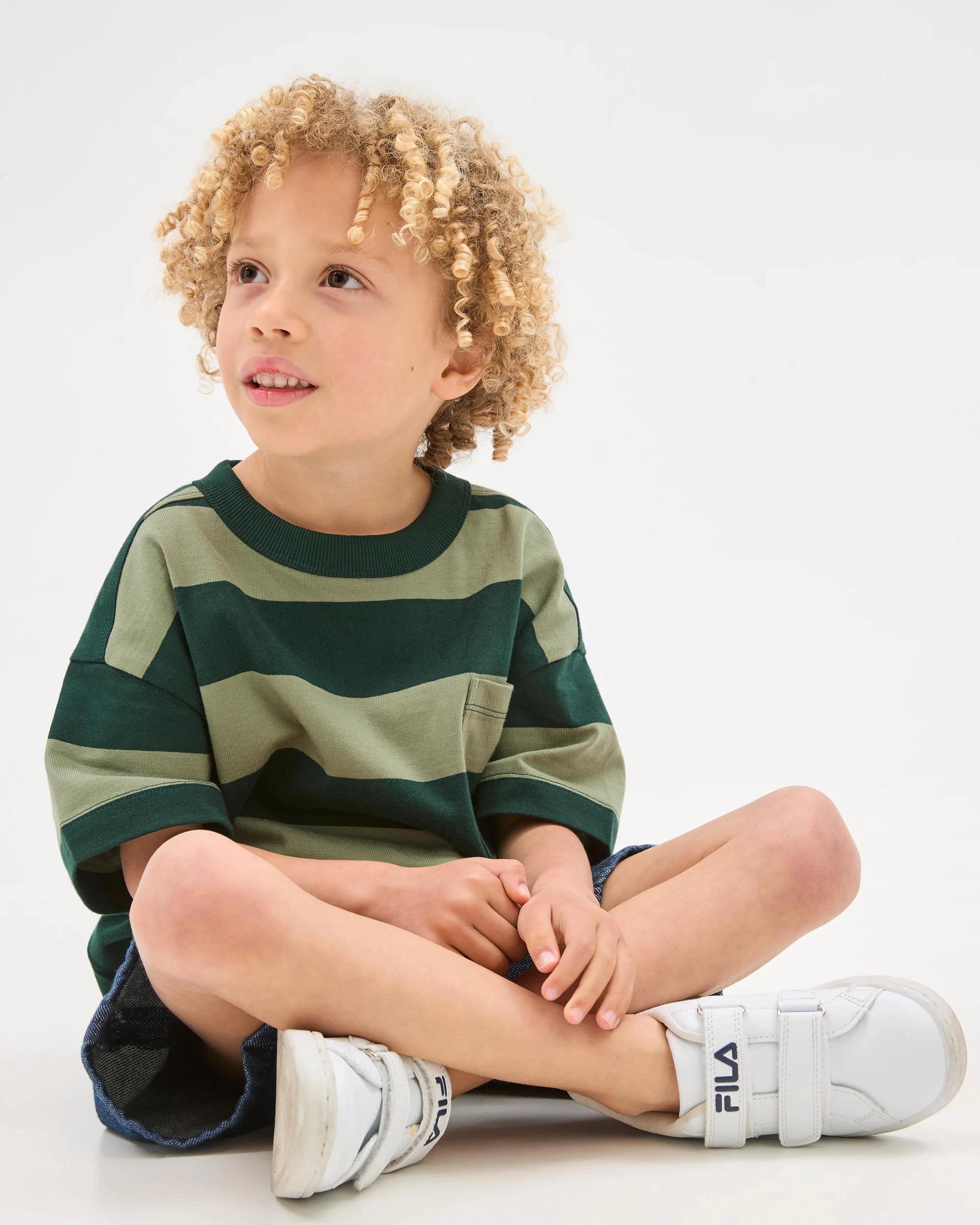 1 Target Australian Cotton T-Shirt GREEN STRIPE, 1 of 5