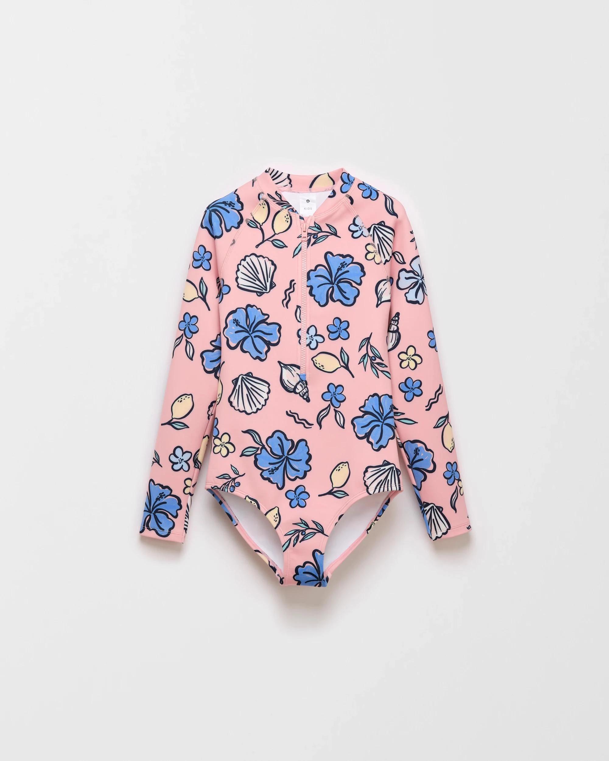 1 Target Long Sleeve Swim Surfsuit POWDER PINK, 1 of 2