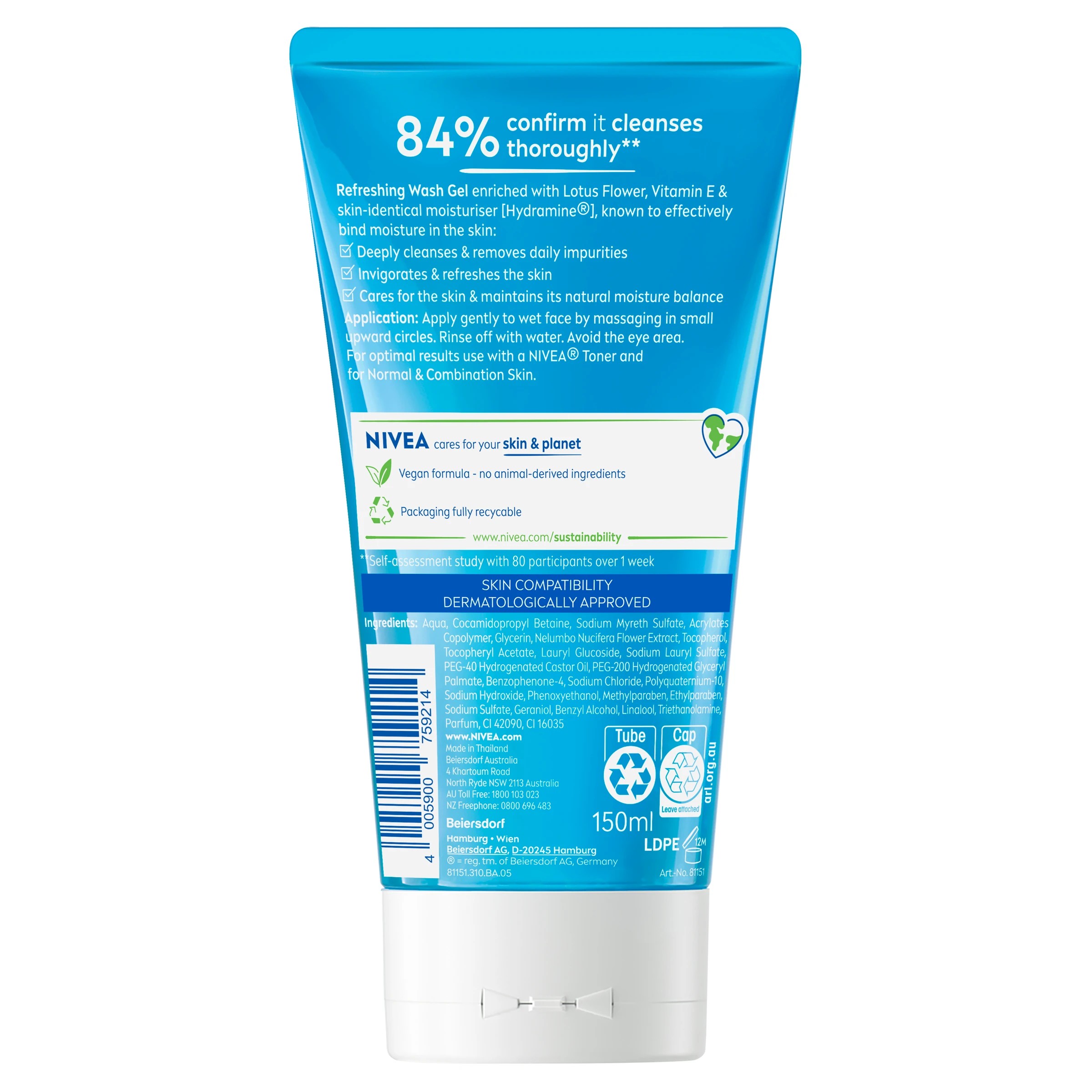 2 Nivea Refreshing Wash Gel 150ml - Hydramine and Vitamin E, 2 of 7