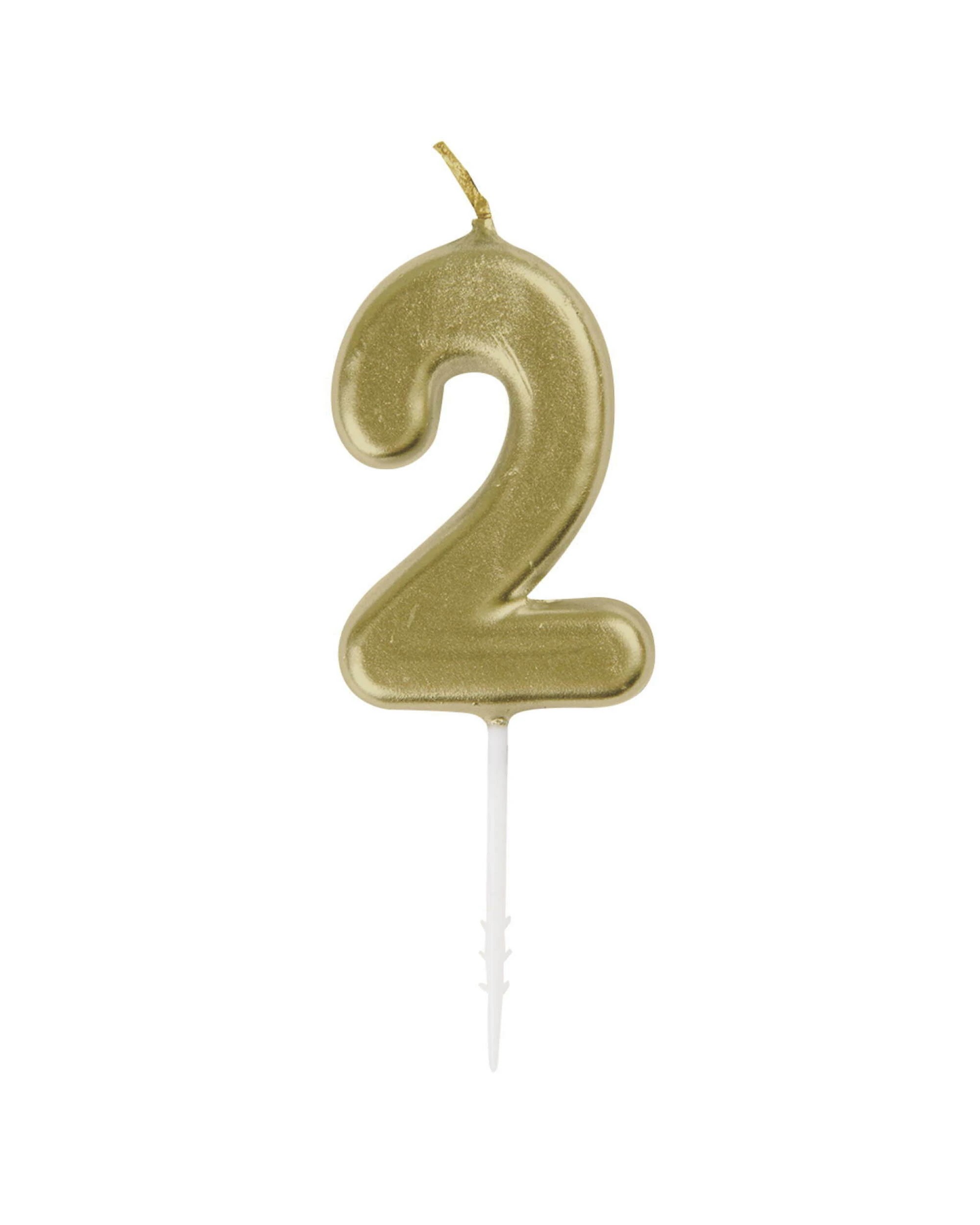 1 Unique Number 2 Candle - Gold, 1 of 2