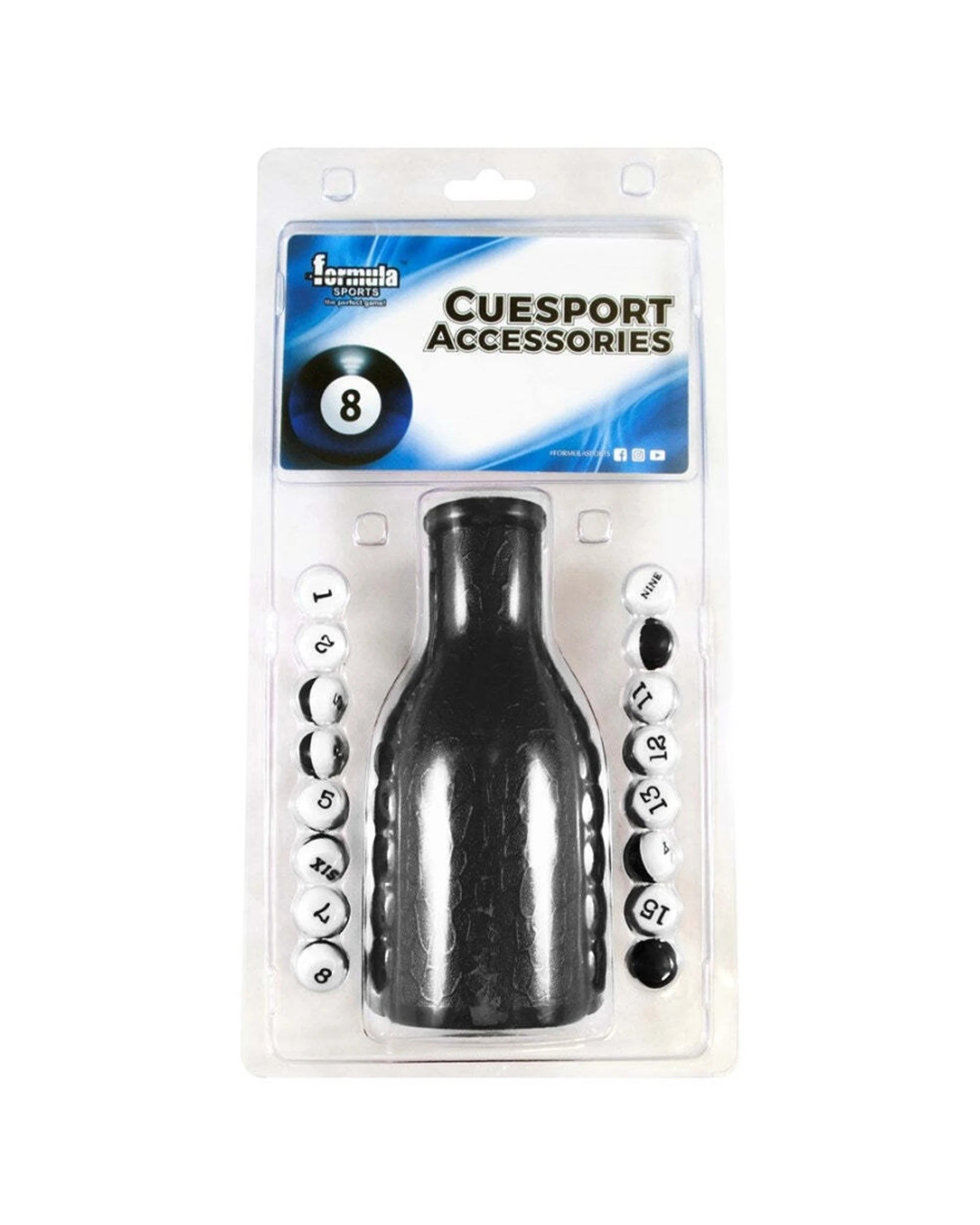 1 Formula Sports Plastic Kelly Pool Shaker and Marbles Set - Black, 1 of 2
