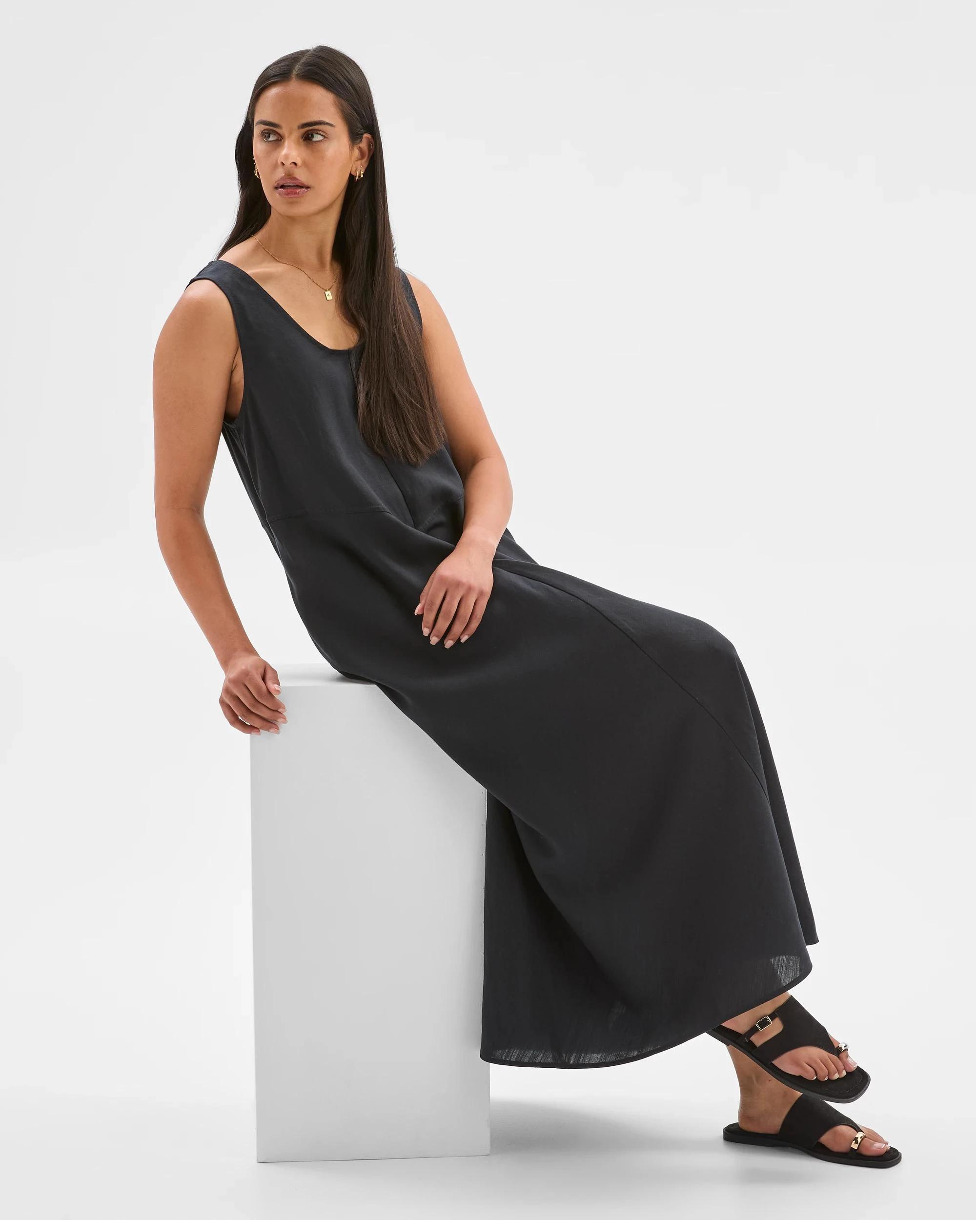 7 Target Seam Detail Midi Dress BLACK, 7 of 7