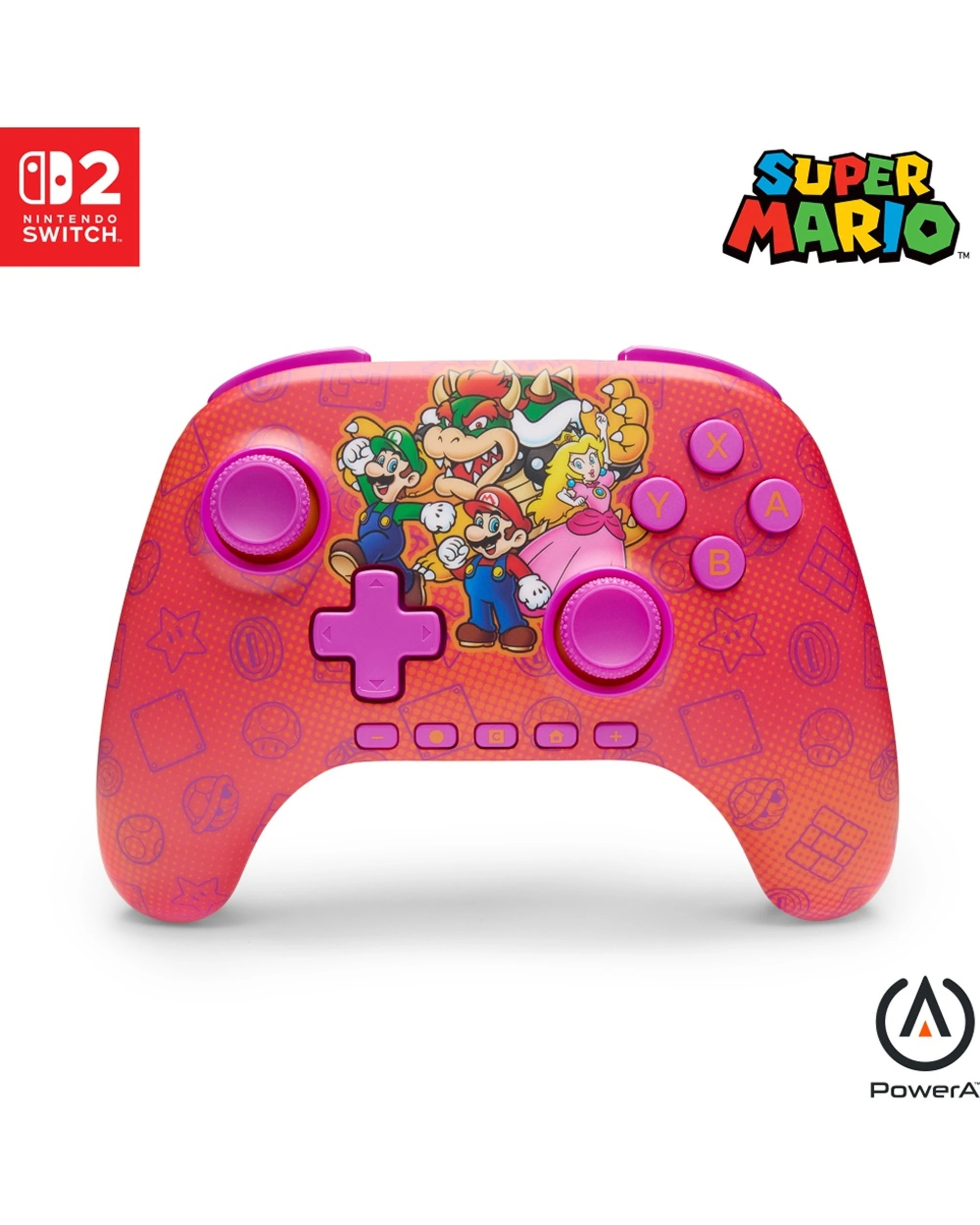 2 PowerA Nintendo Switch 2 Advantage Bluetooth Wireless Gaming Controller Super Mario Bro - Multi, 2 of 7
