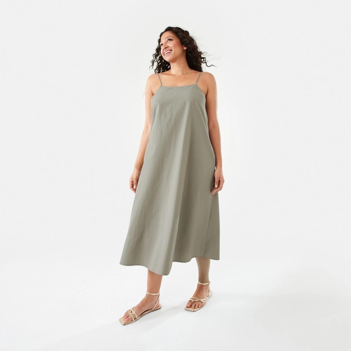 1 Sleeveless Open Back Midi Dress Pave Grey, 1 of 10