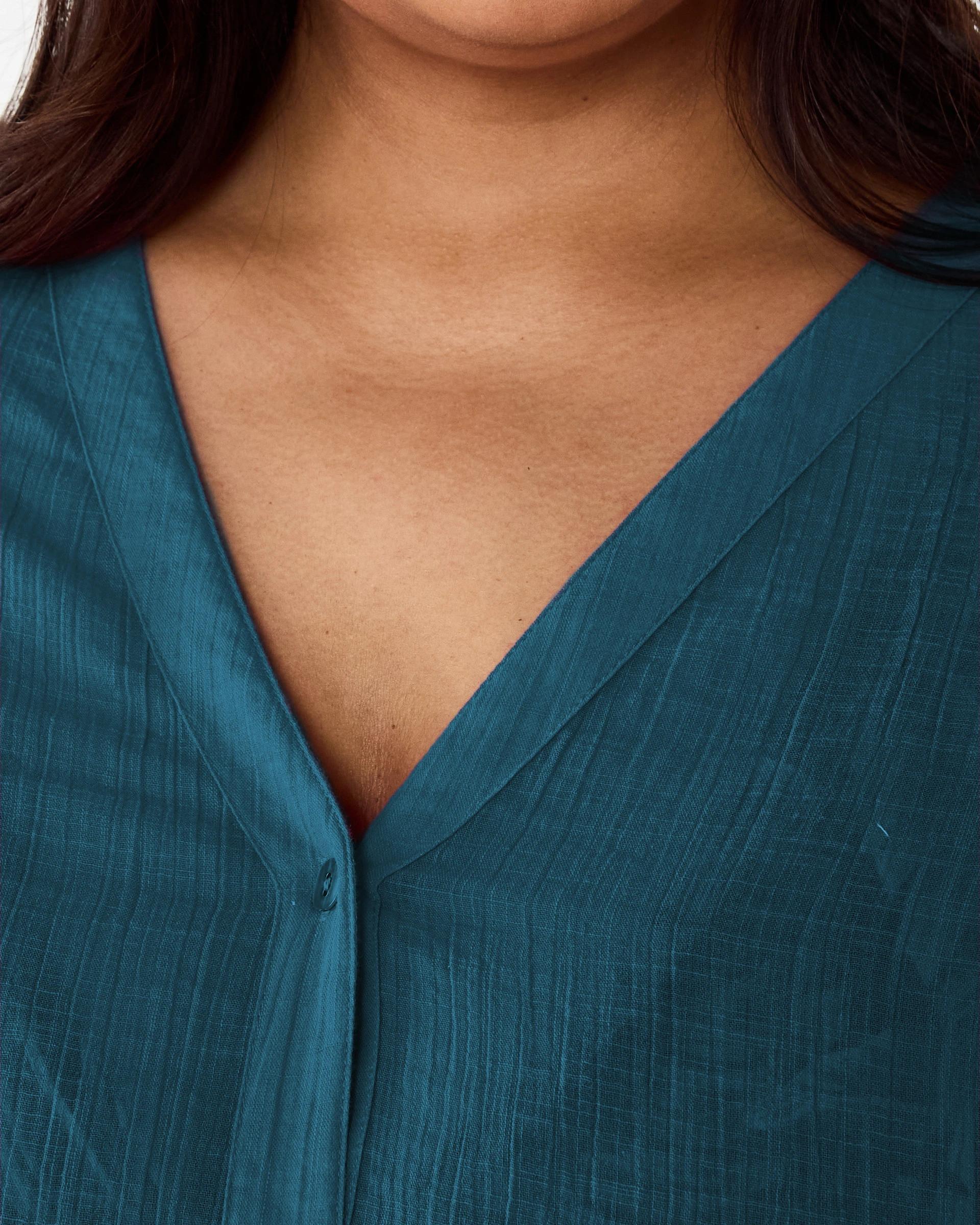 6 Curve Beach Kaftan TEAL NAVY, 6 of 8