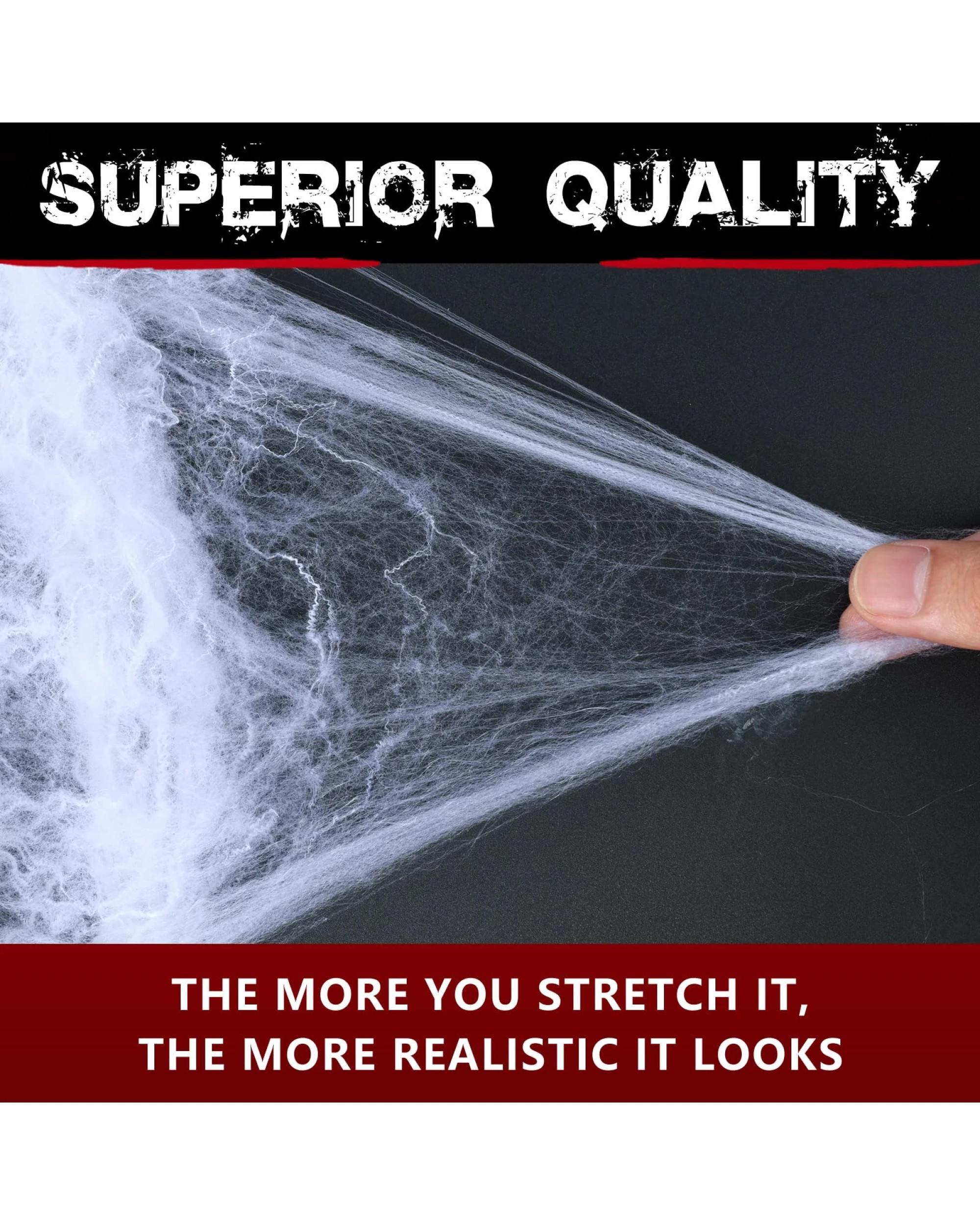 9 BR Costumes Stretchable Spider Web Decoration with Spiders for Halloween Parties, 9 of 10