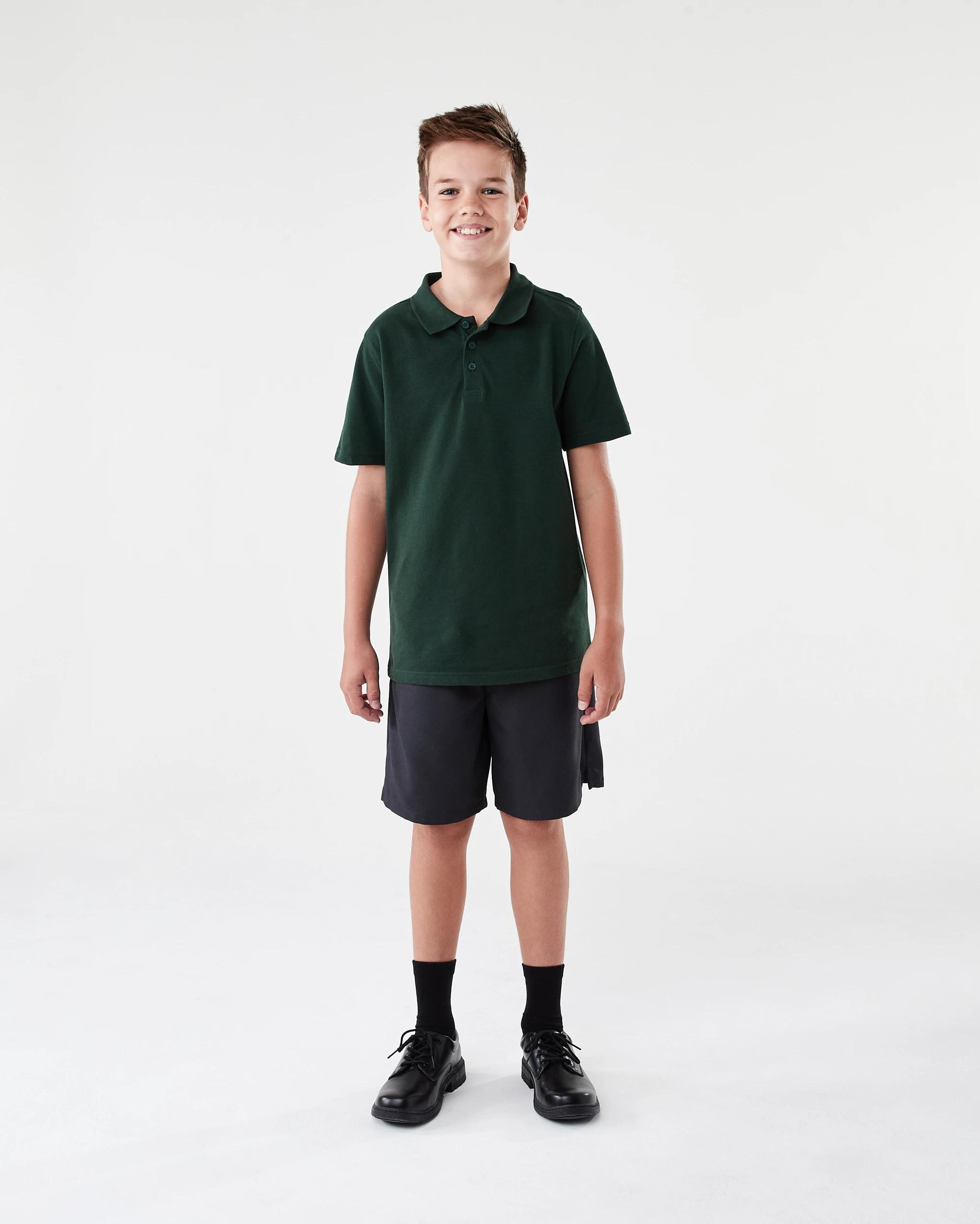 5 School Odour Shield Cotton Polo T-shirt Sycamore, 5 of 6