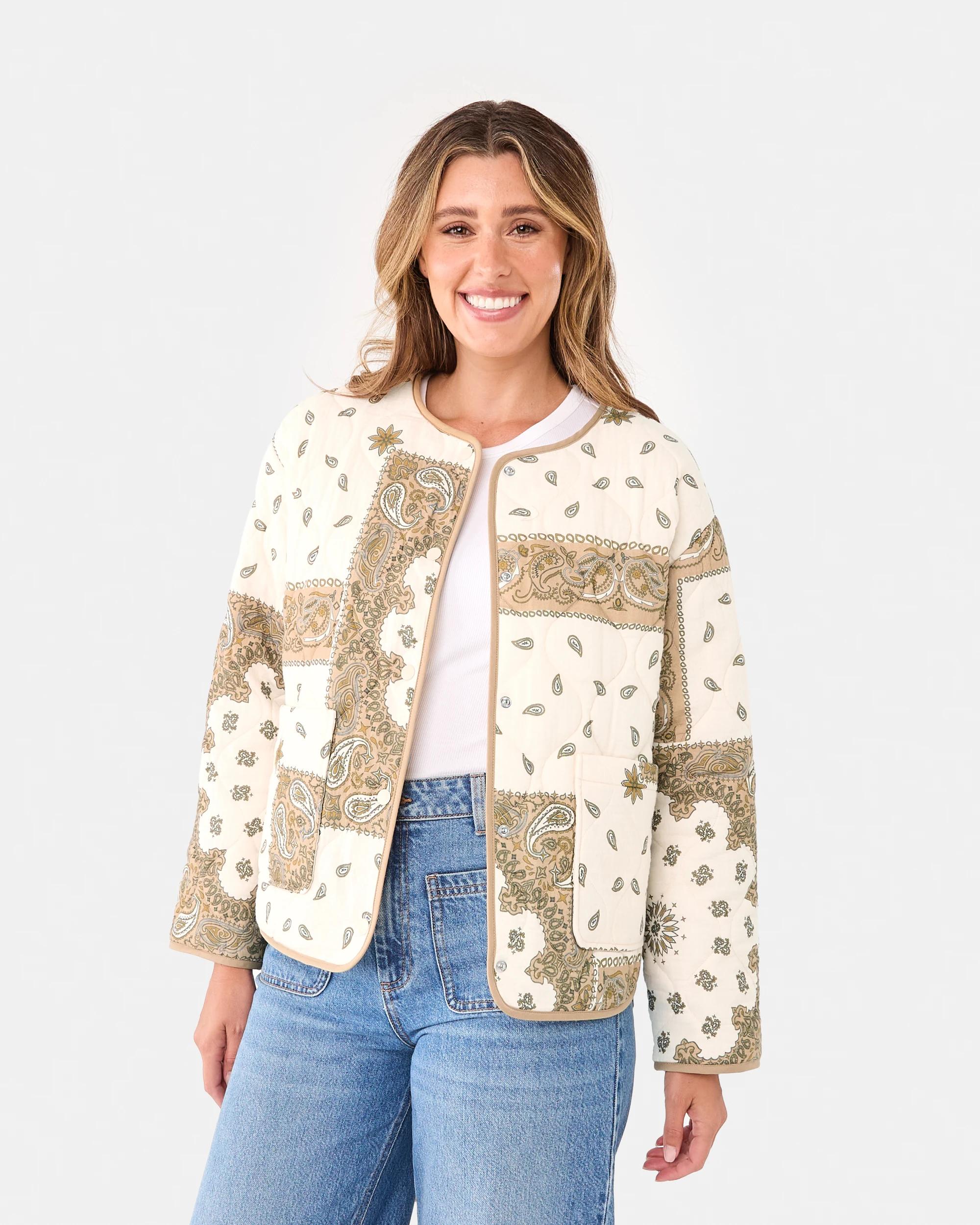 1 Printed Quilted Bomber Jacket Ecr Mt, 1 of 7