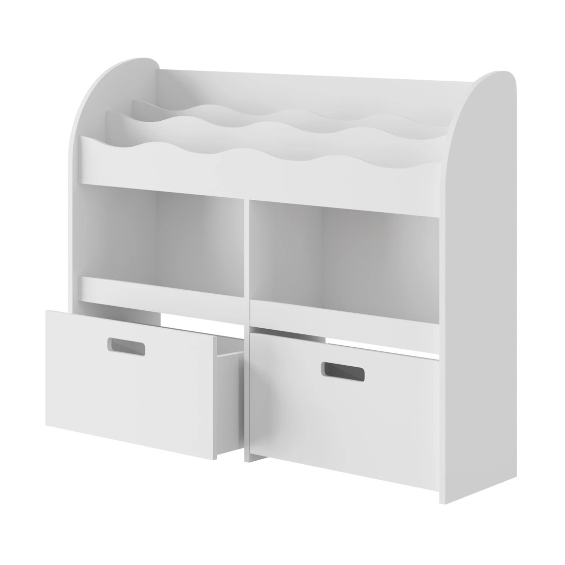 1 Oikiture Kids Bookshelf Children Bookcase Toy Storage Box Display Shelf
 - White, 1 of 10