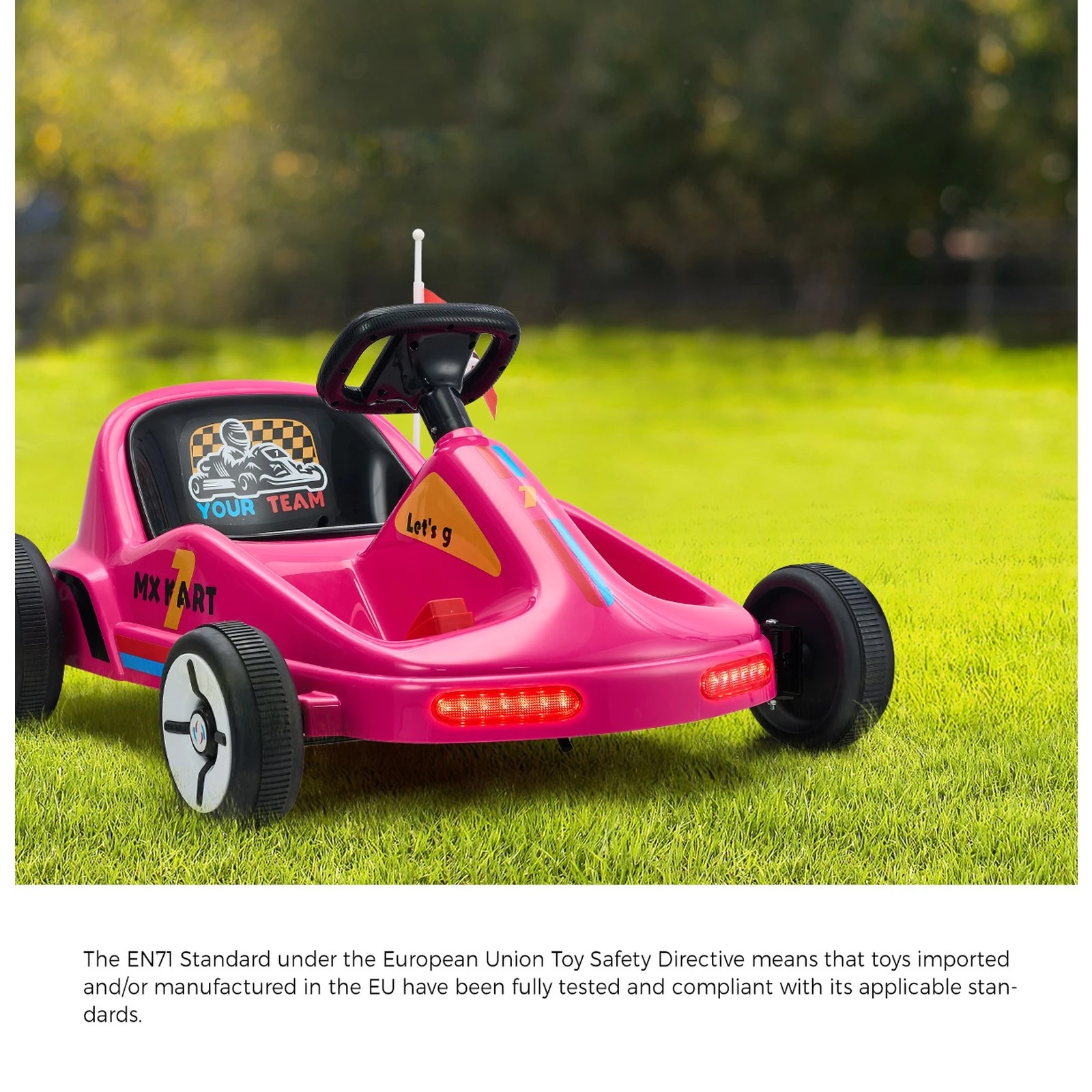 3 Mazam Kids Ride On Car Electric Kart Bluetooth Light Music Remote Control
 - Pink, 3 of 10