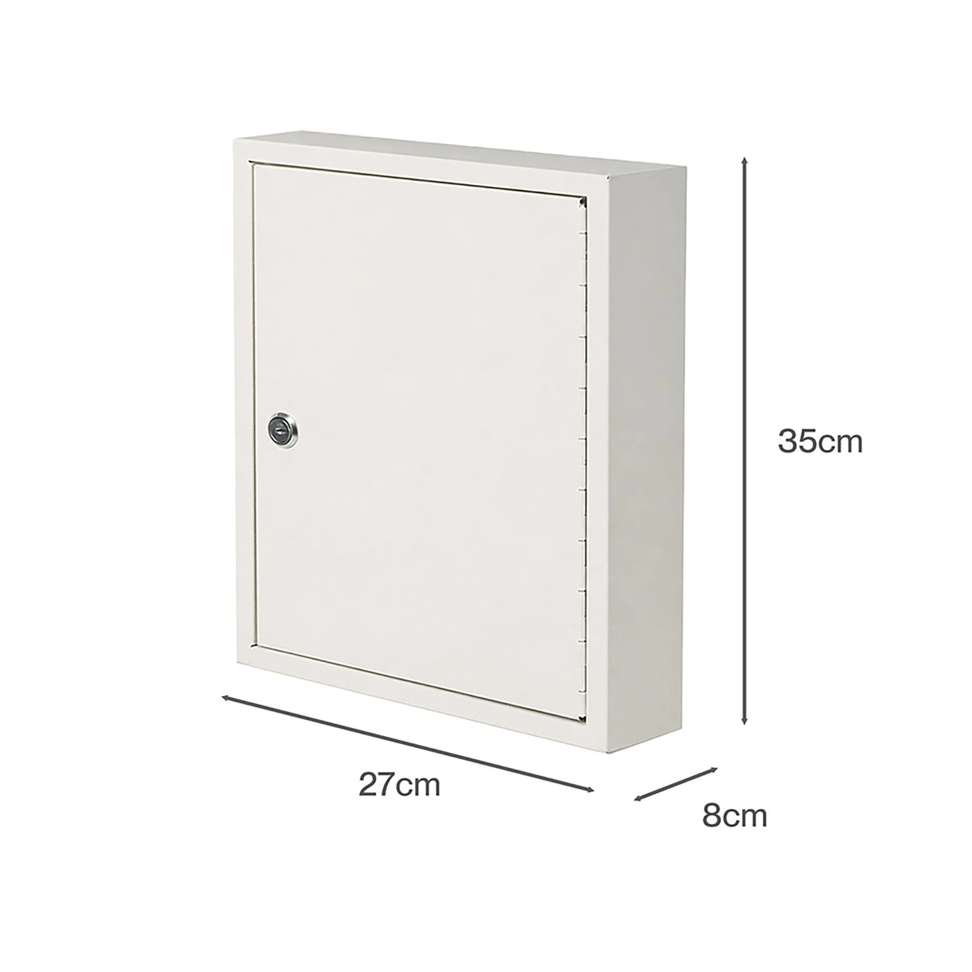 3 Levede Key Safe Cabinet 42-Key Wall Mount Steel Lock Box - White - White, 3 of 8