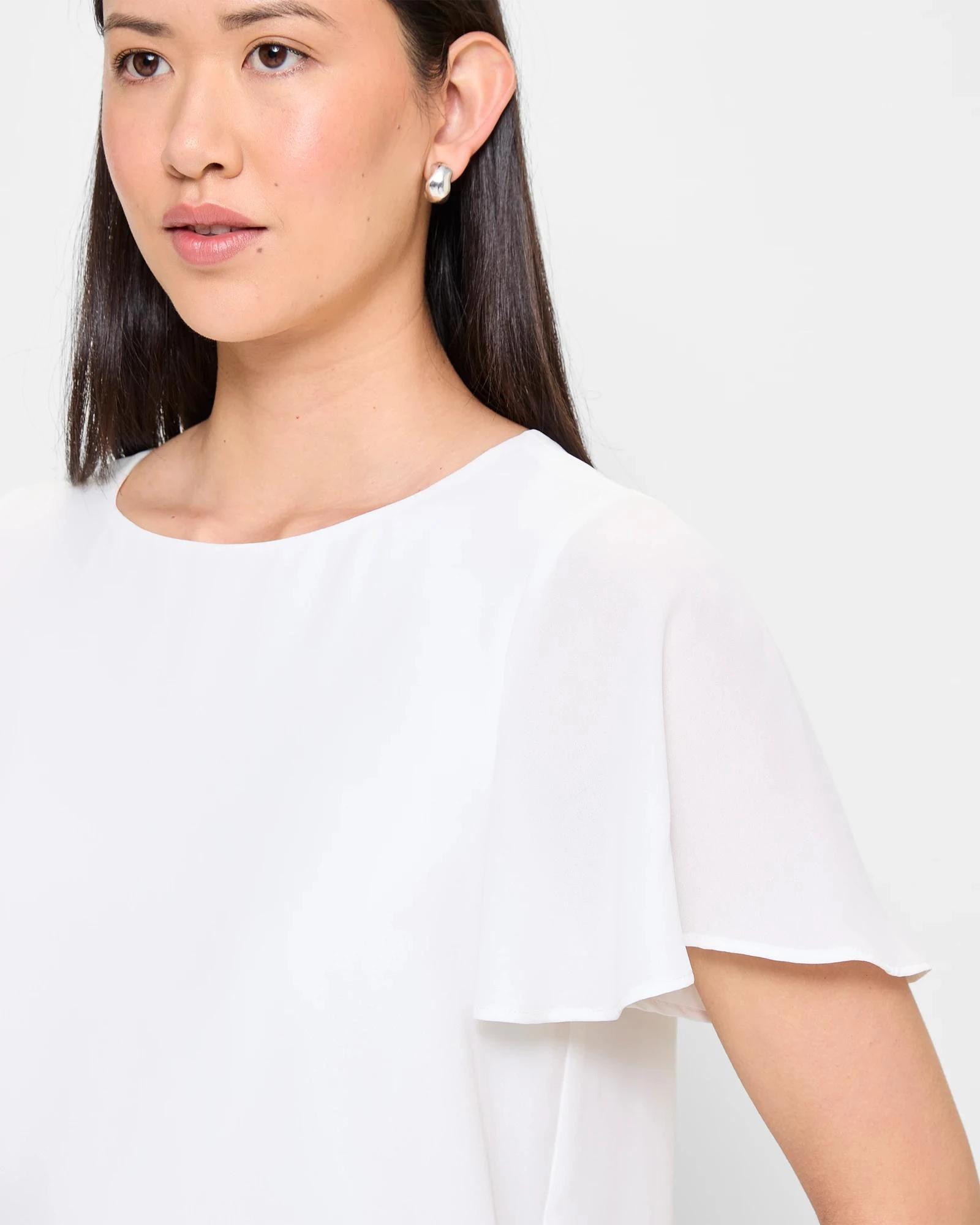 5 Preview Ella Crew Neck Blouse WHITE, 5 of 5