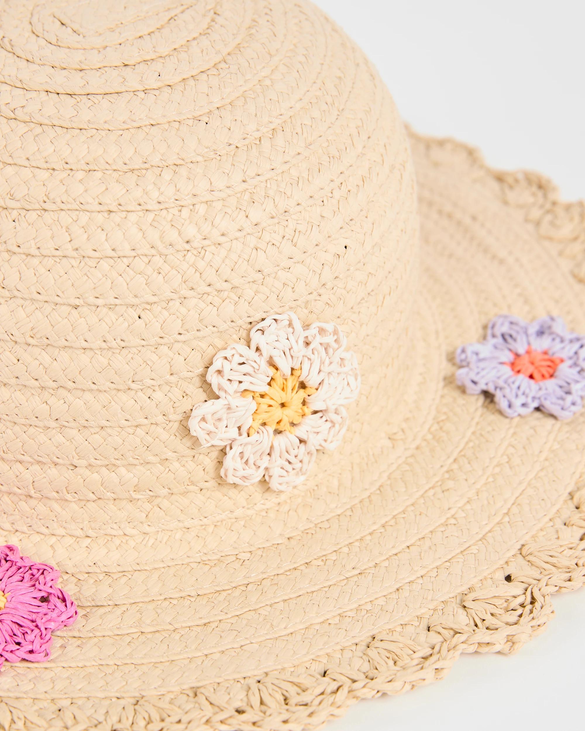 2 Target Kids Crochet Daisy Wide Brim Hat MULTI, 2 of 2