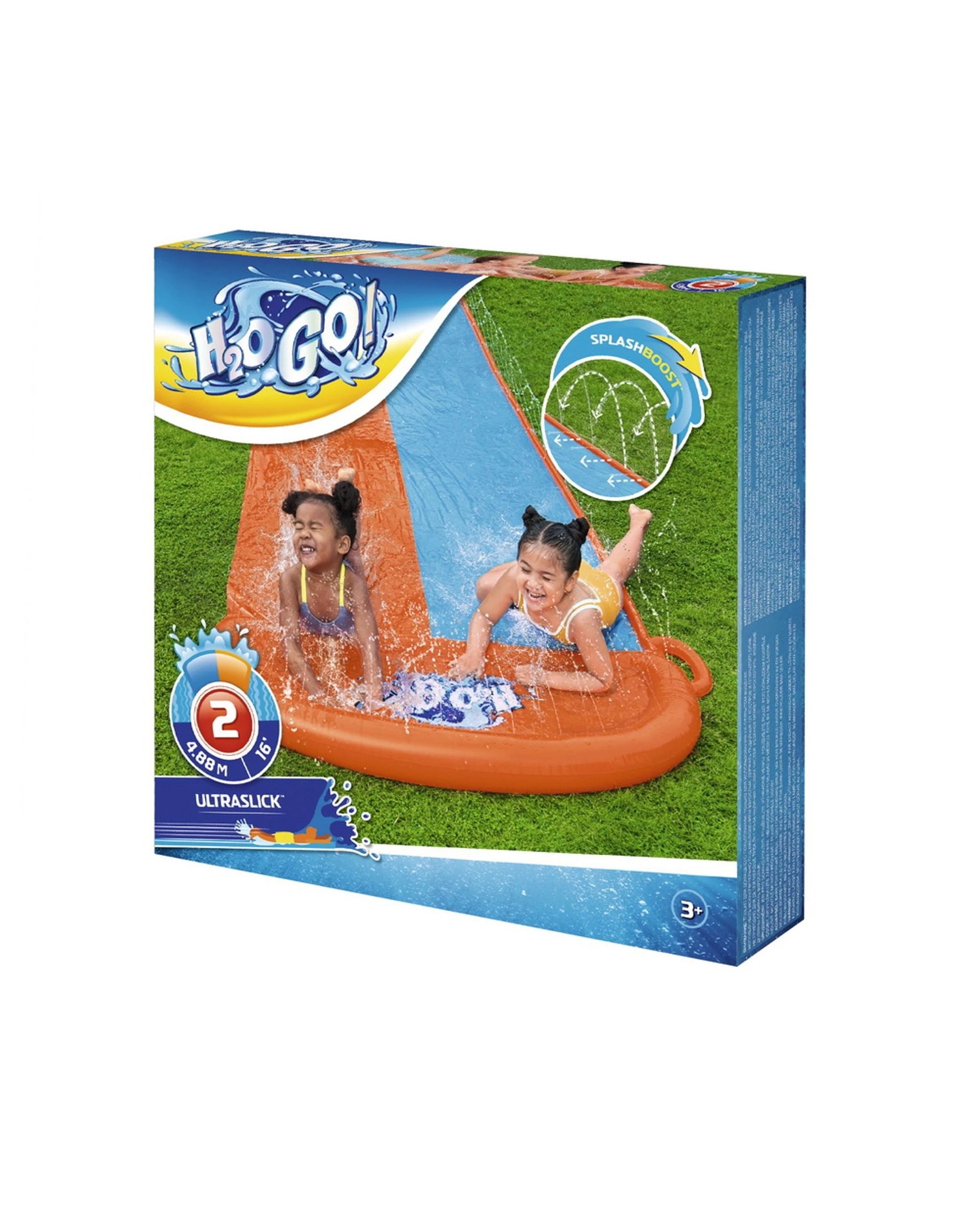 2 Bestway Water Slide Kids Slip 488cm Dual Slides Inflatable Splash Pad
 - Multi, 2 of 3