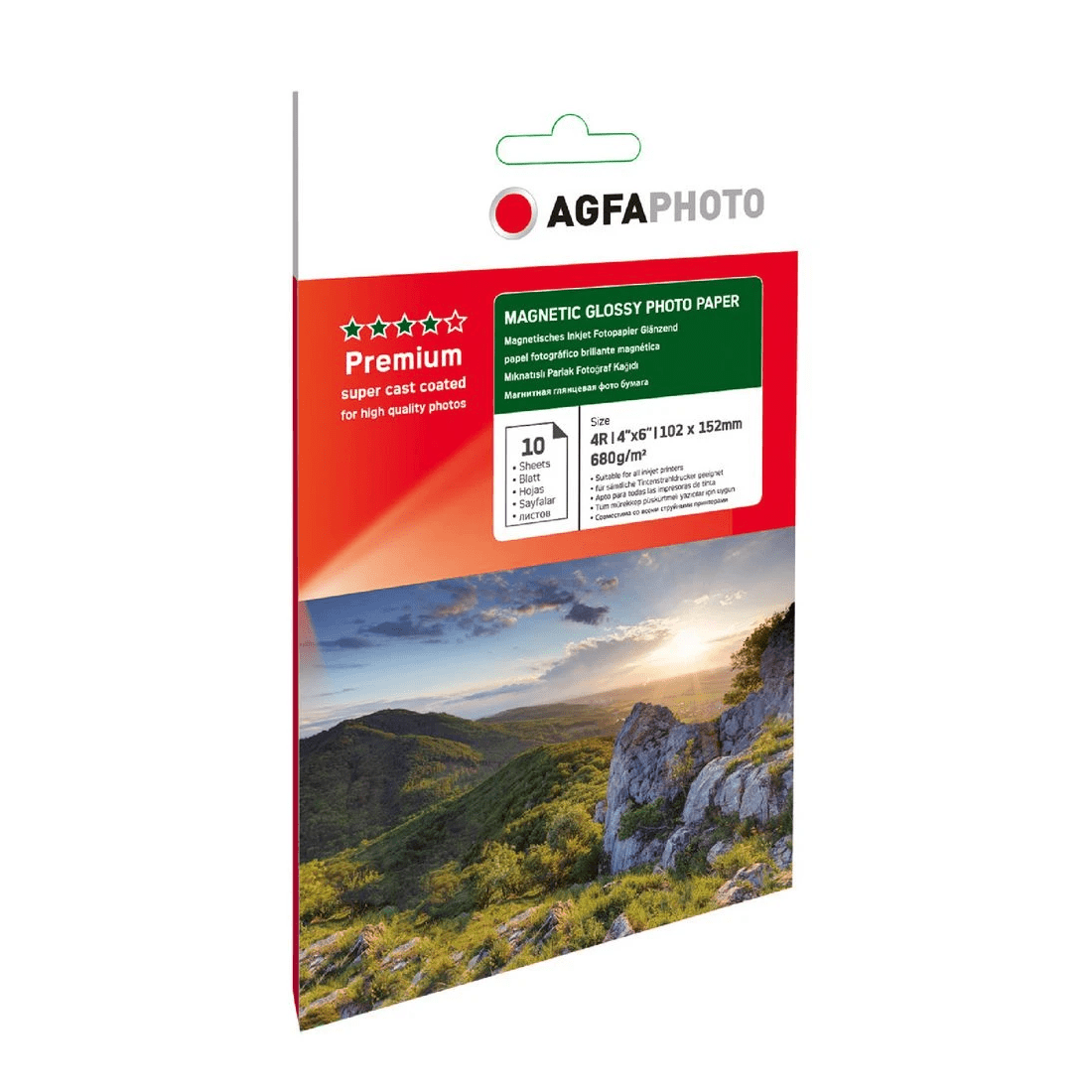 1 AGFA 6x4" Gloss Magnetic Paper 10 Pack, 1 of 2