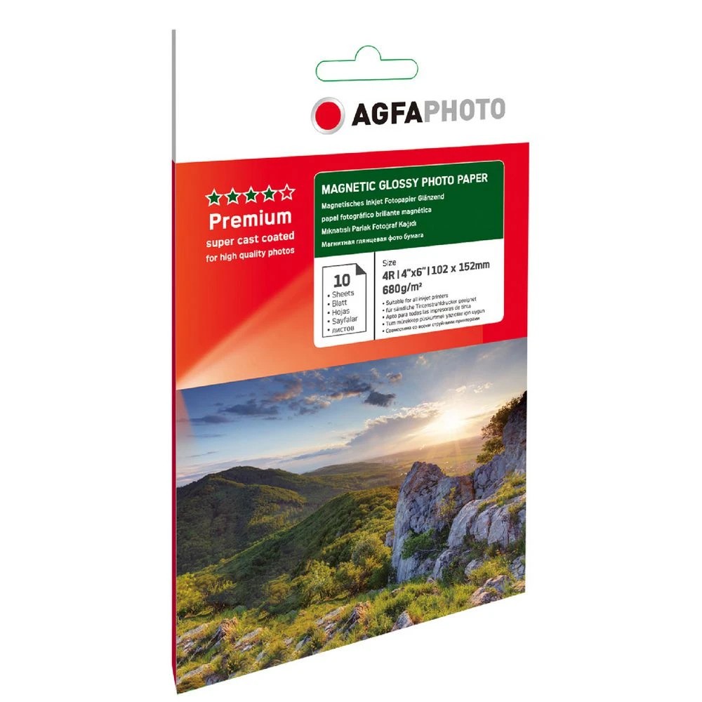 1 AGFA 6x4" Gloss Magnetic Paper 10 Pack, 1 of 2