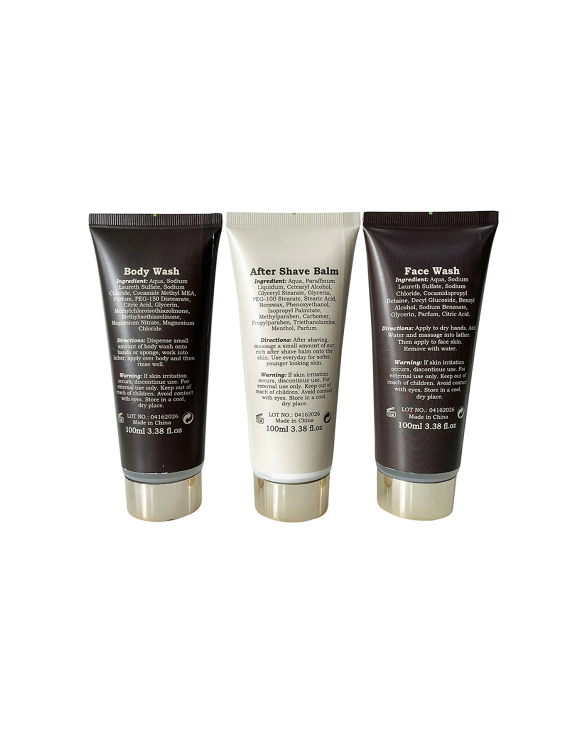 6 Men's Republic 5pc Grooming Kit Faux Leather Toiletry Bag Body Face Wash - Brown, 6 of 7