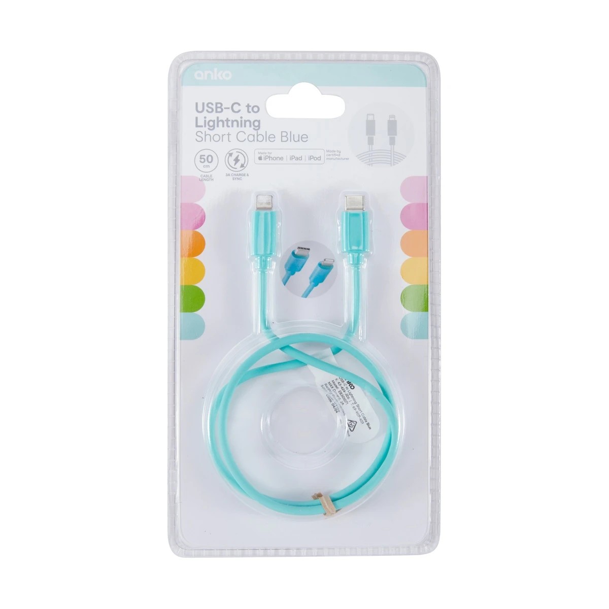 4 USB-C to Lightning Cable - Blue, 4 of 4