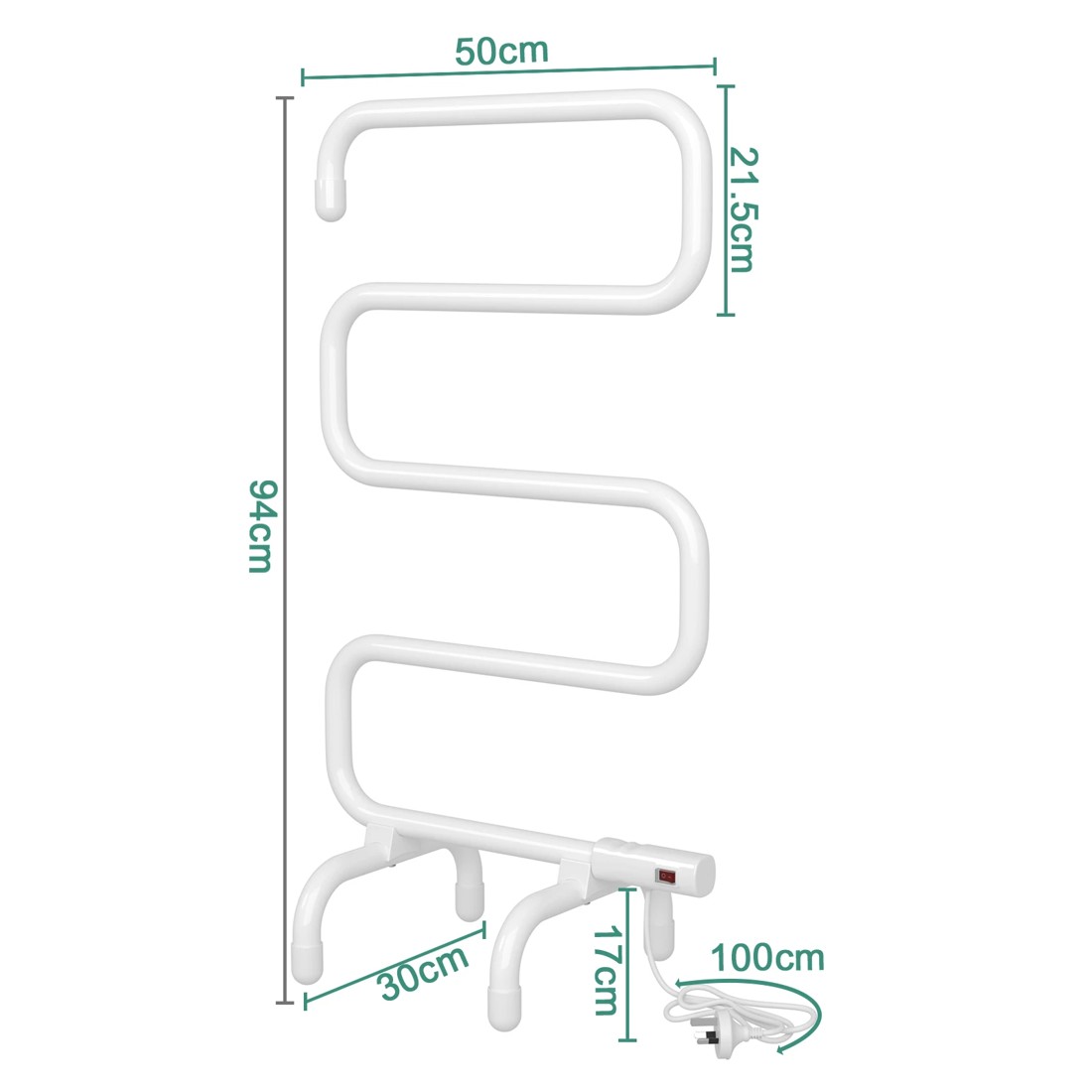 4 Advwin Heated Towel Rail Bathroom Electric Towel Warmer Rack Wall Mounted Freestanding Ladder Rack, 4 of 4