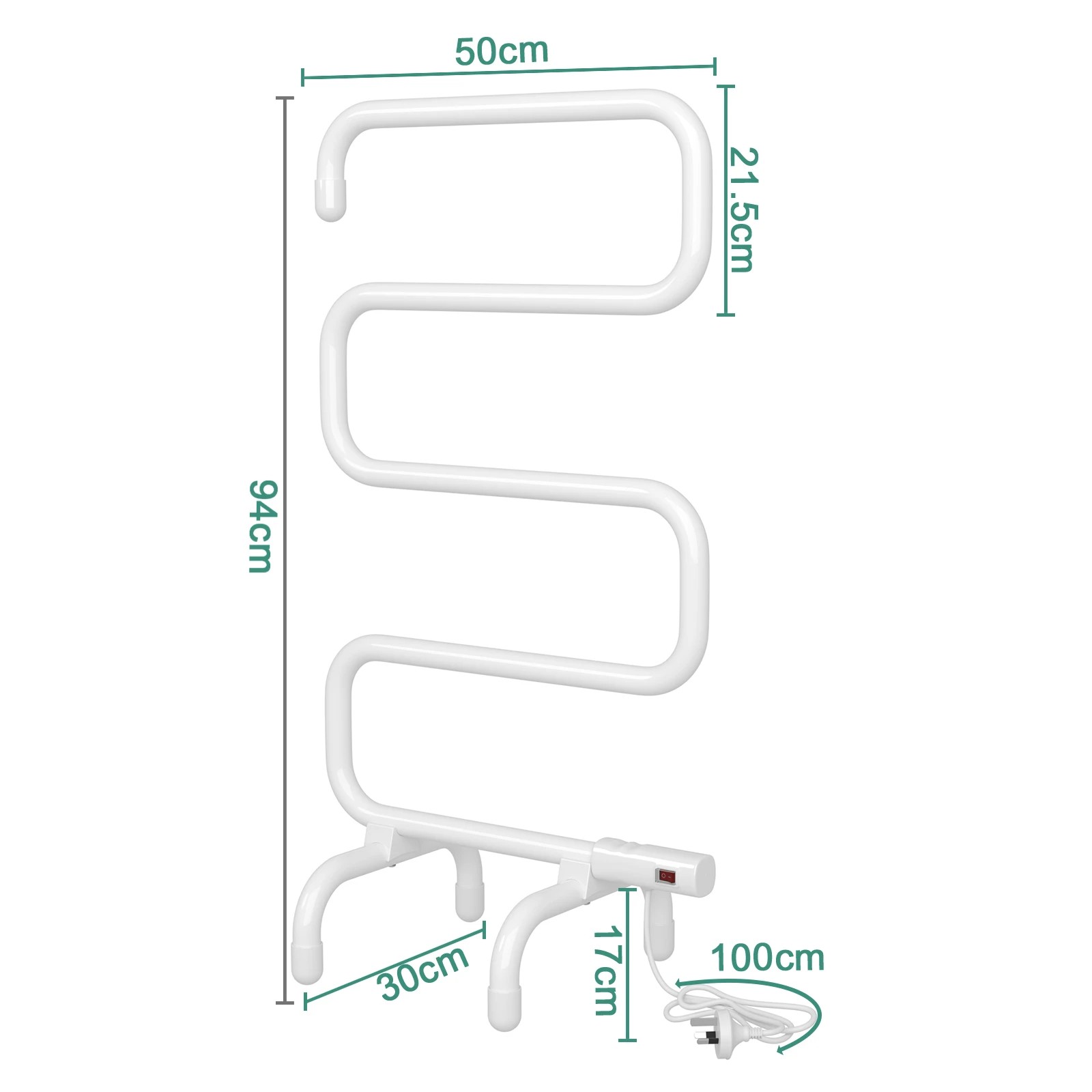 3 Advwin Heated Towel Rail Bathroom Electric Warmer Rack Wall Mounted Freestanding Ladder Rack, 3 of 3