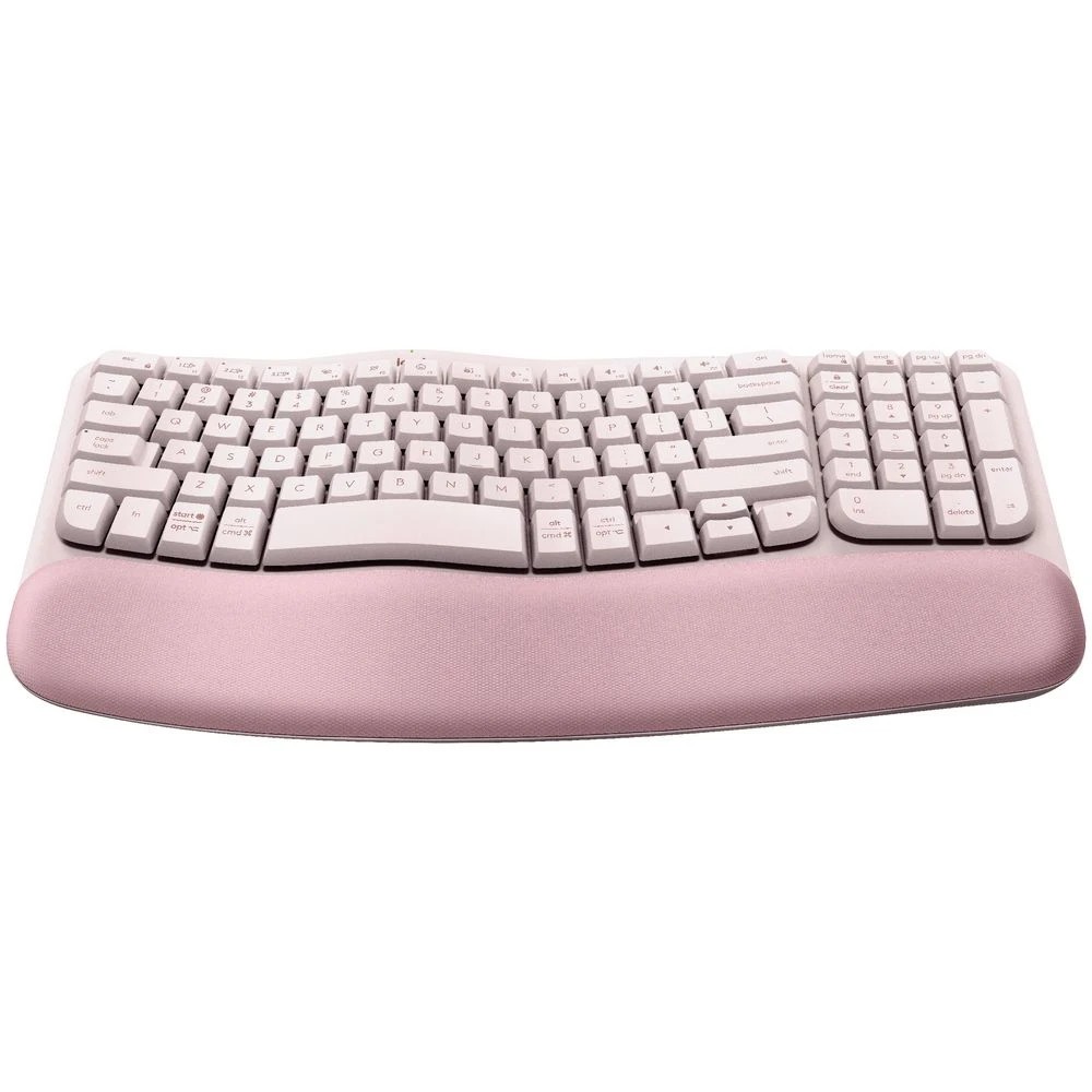 3 Logitech Wave Keys Ergonomic Wireless Keyboard Rose, 3 of 9