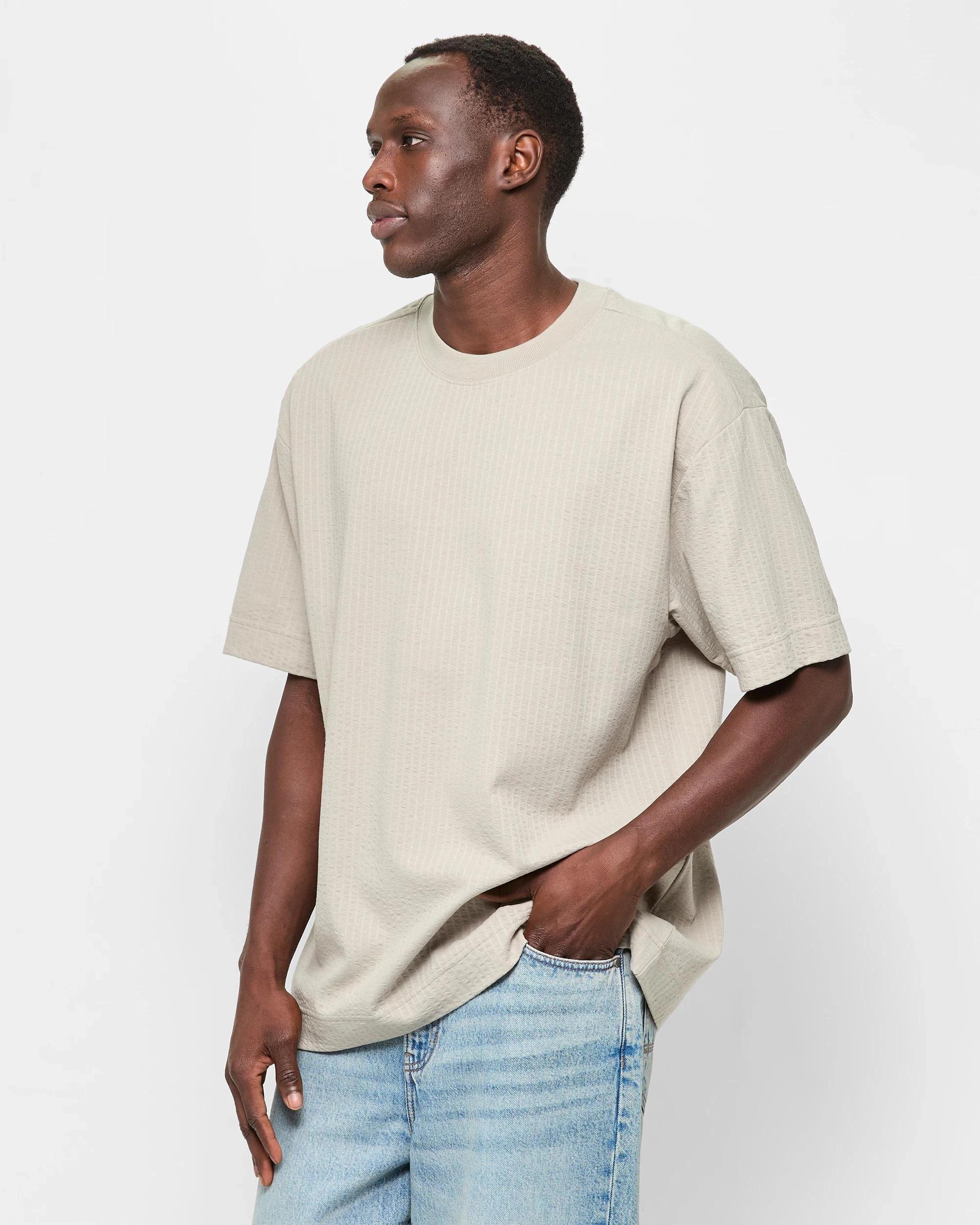 3 Australian Cotton Seersucker T-Shirt - Commons MOONBEAM, 3 of 5