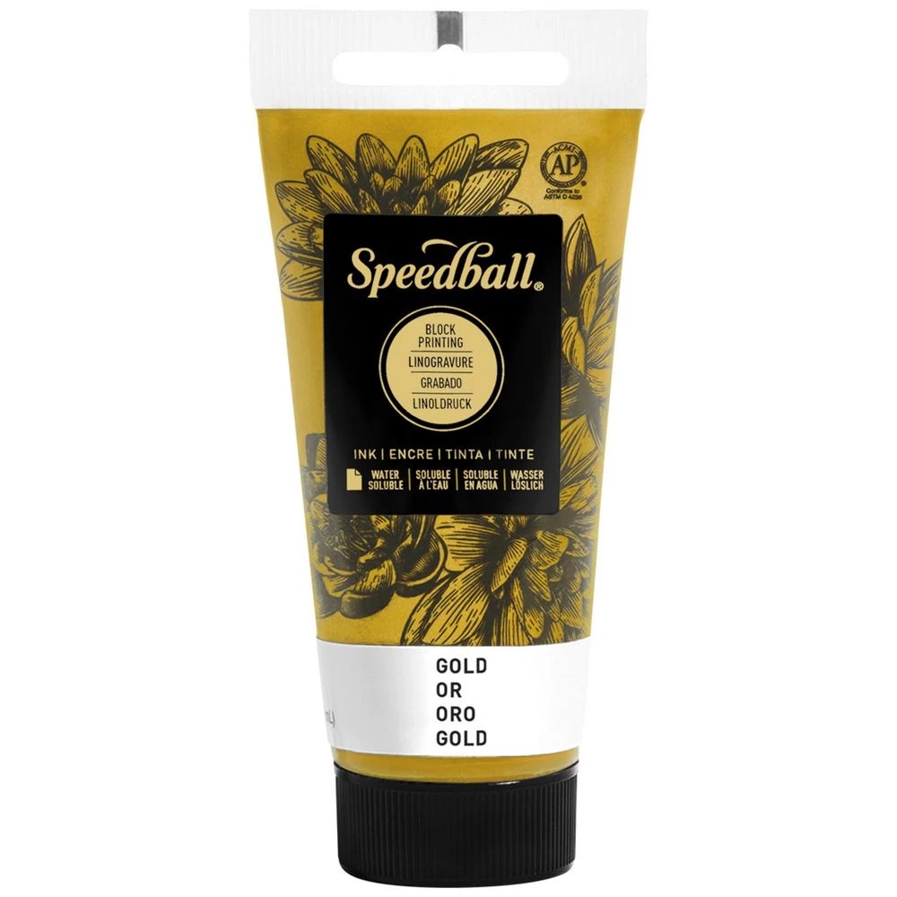 1 Speedball Block Printing Ink Water-based 37mL Gold, 1 of 1