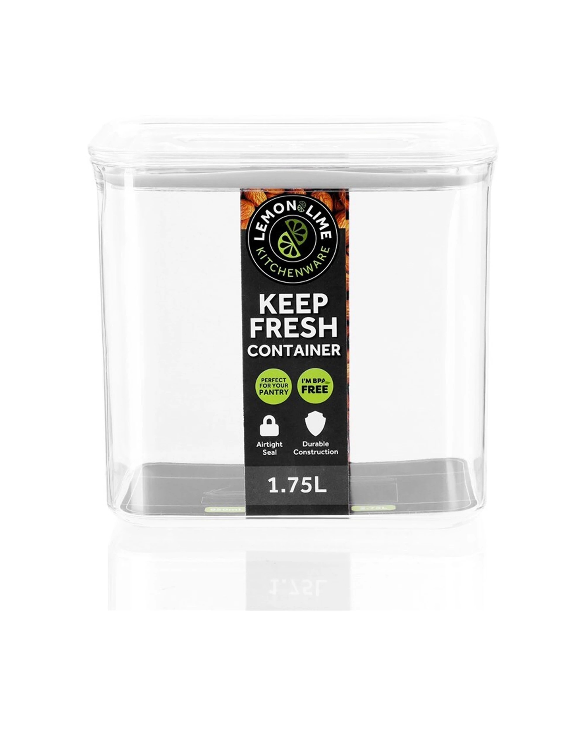 2 Lemon & Lime 3pk Keep Fresh Storer Rect 1.75L Stackable Air Tight Lid - Clear, 2 of 5