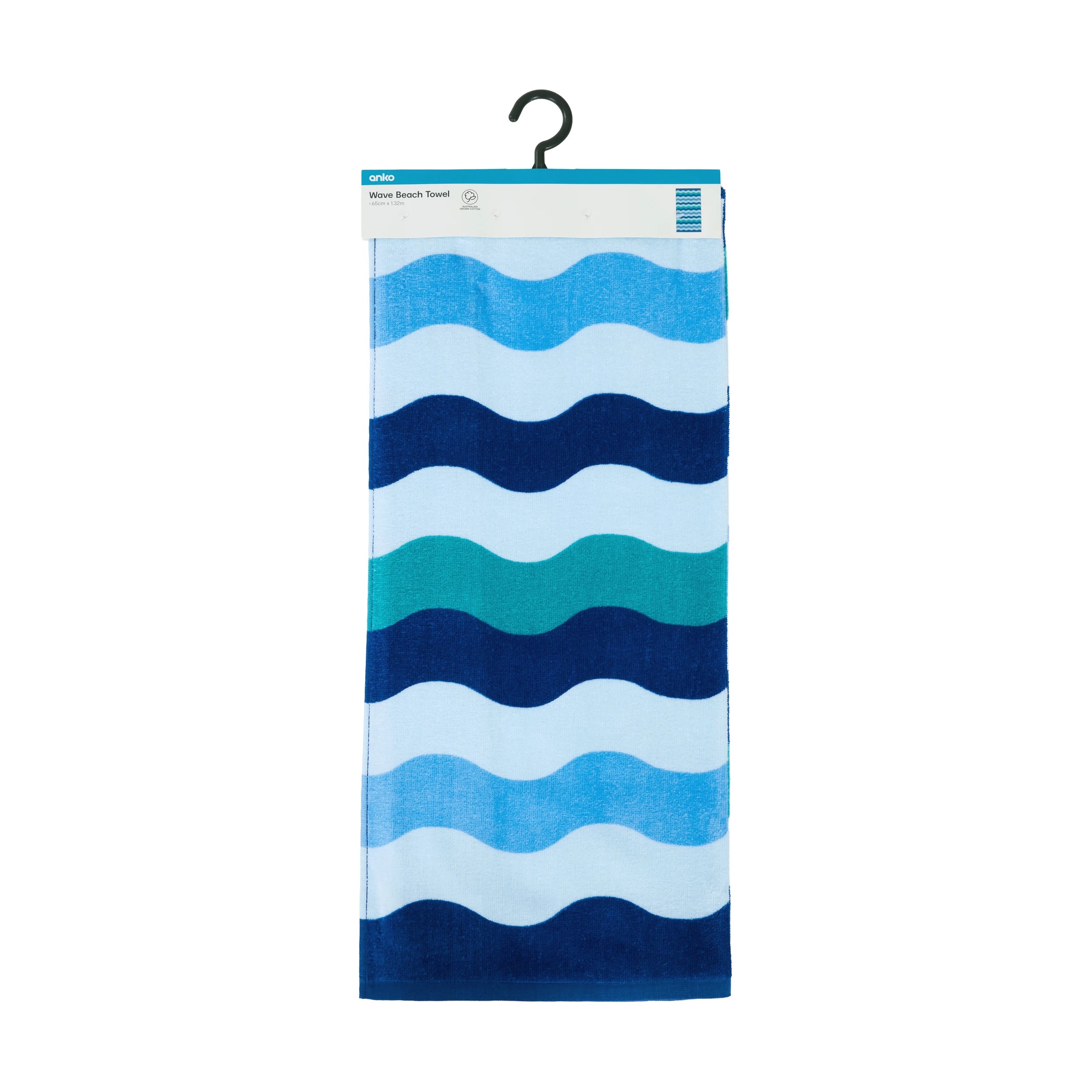 6 Australian Cotton Beach Towel - Wave, 6 of 6