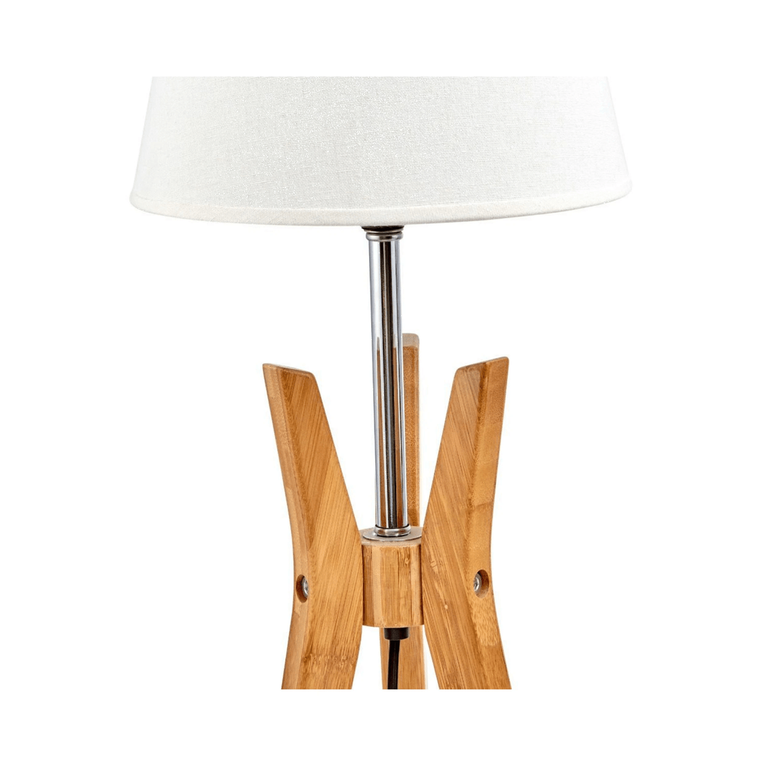 2 BR Home Bamboo Tripod Table Lamp with Linen Shade and Geometric Design, 2 of 7