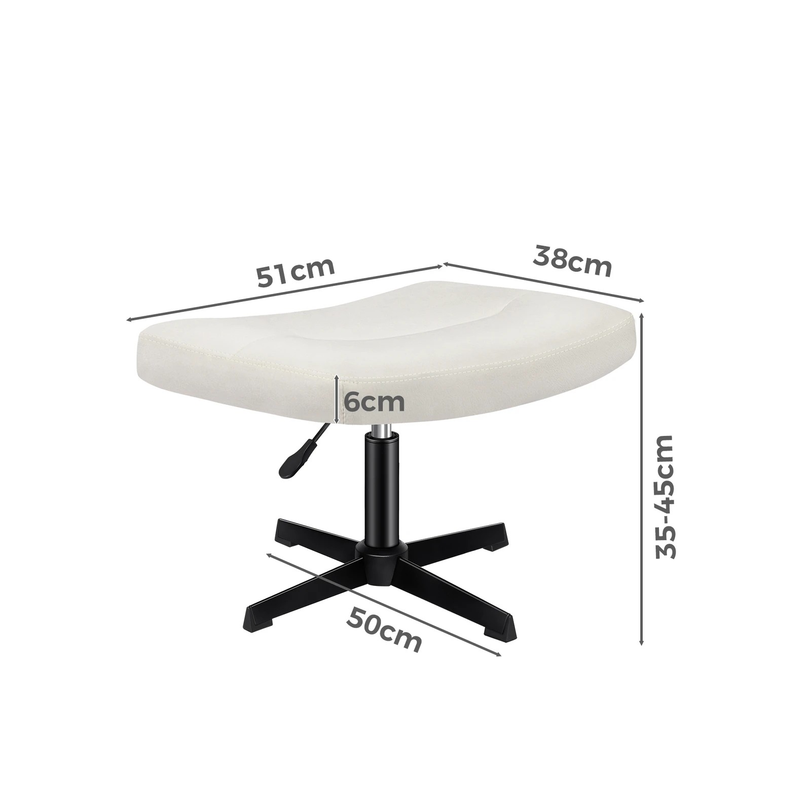 7 Alfordson Office Chair Computer Seat Cross-legged Work Ottoman Velvet - Beige, 7 of 10