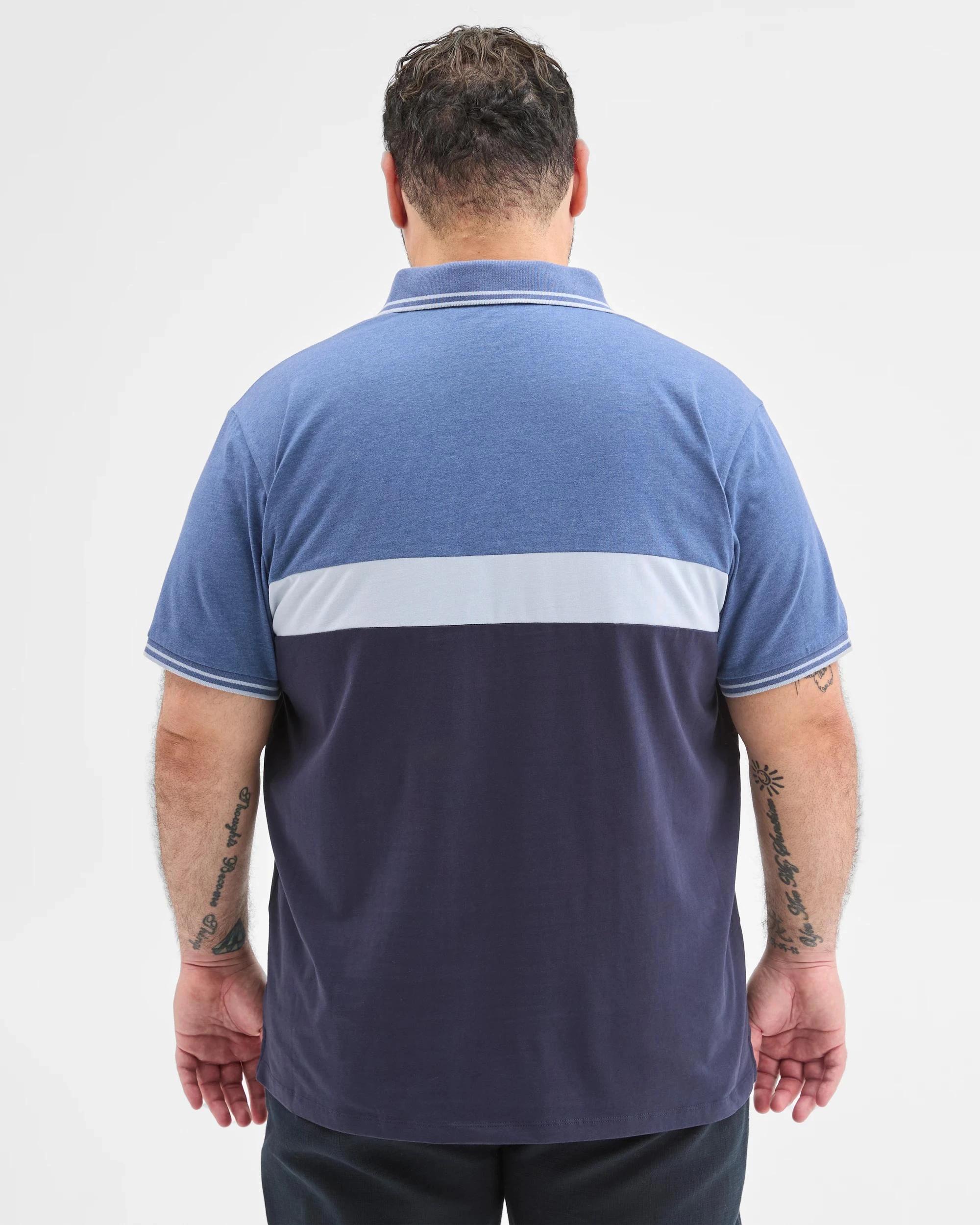 6 Target Man Plus Plus Size Australian Cotton Block Polo Top NAVY, 6 of 6