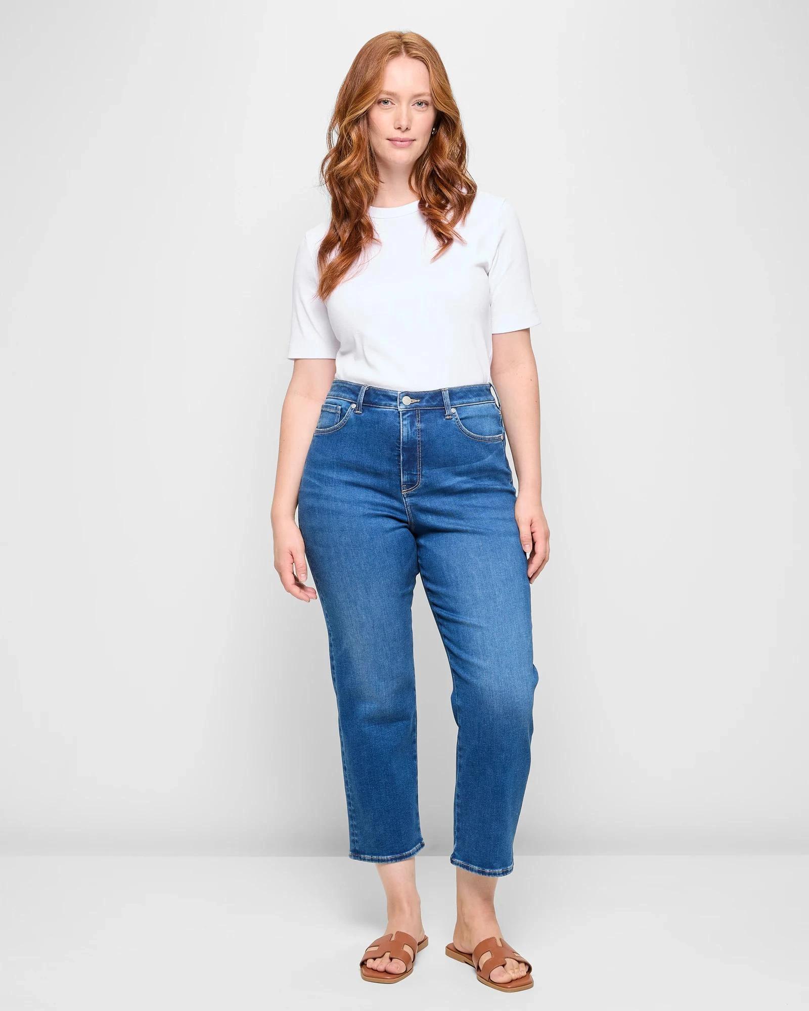 6 Target Super High Rise Crop Length Straight Denim Jeans - Shape Your Body AGED BRILLIANT BLUE, 6 of 10