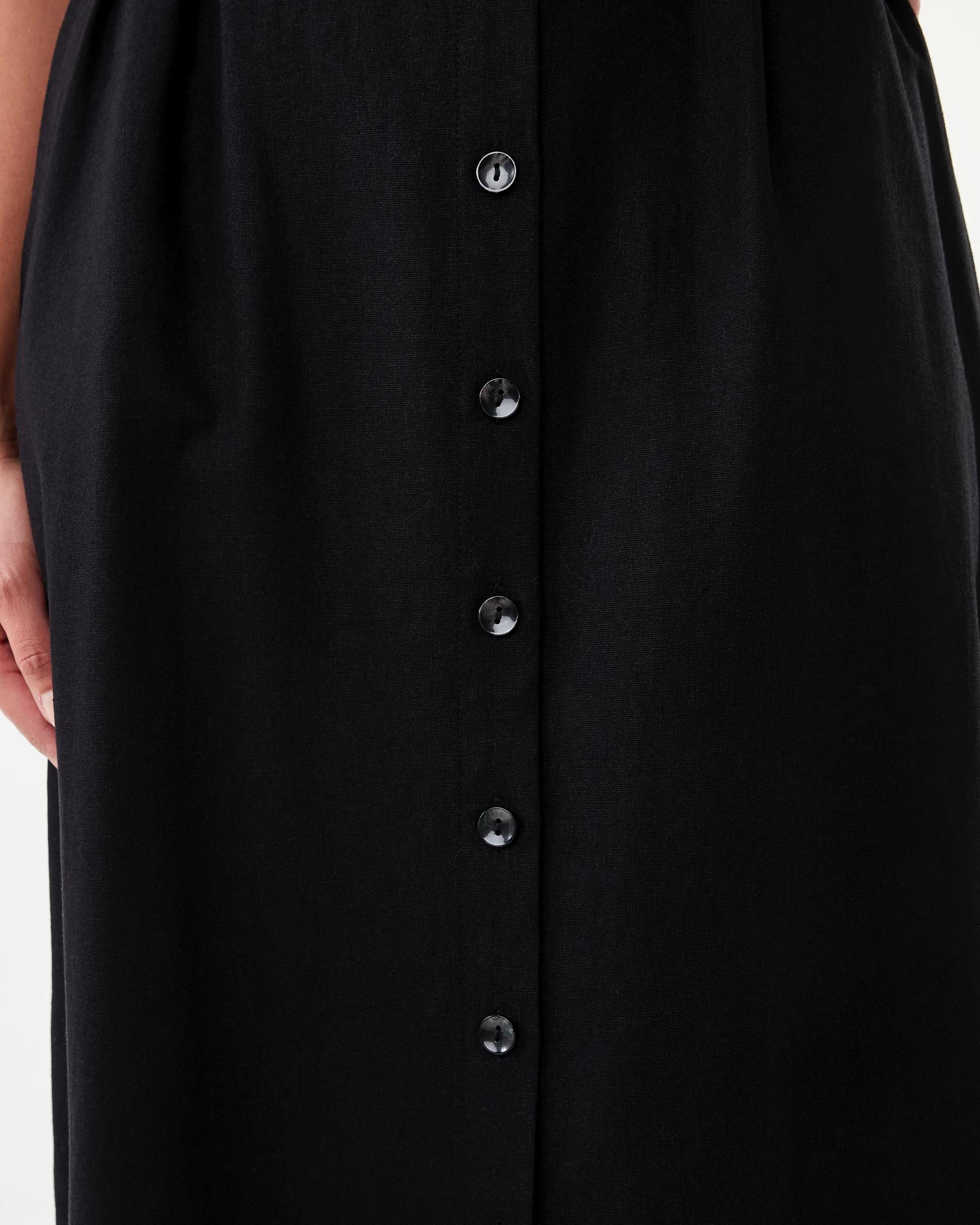 7 Short Sleeve Belted Midi Shirt Dress Black, 7 of 7
