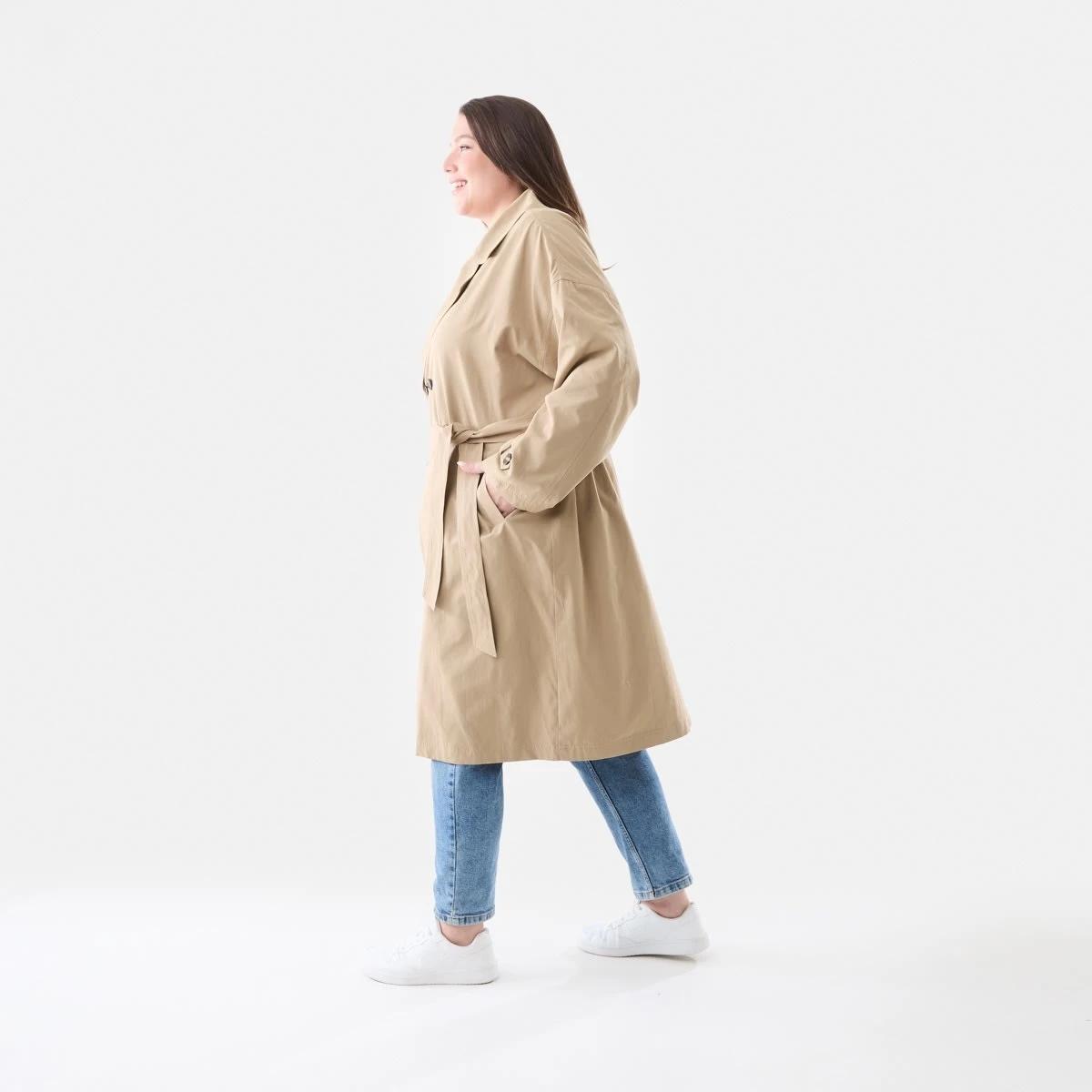 3 Curve Longline Trench Coat Sandstone, 3 of 6