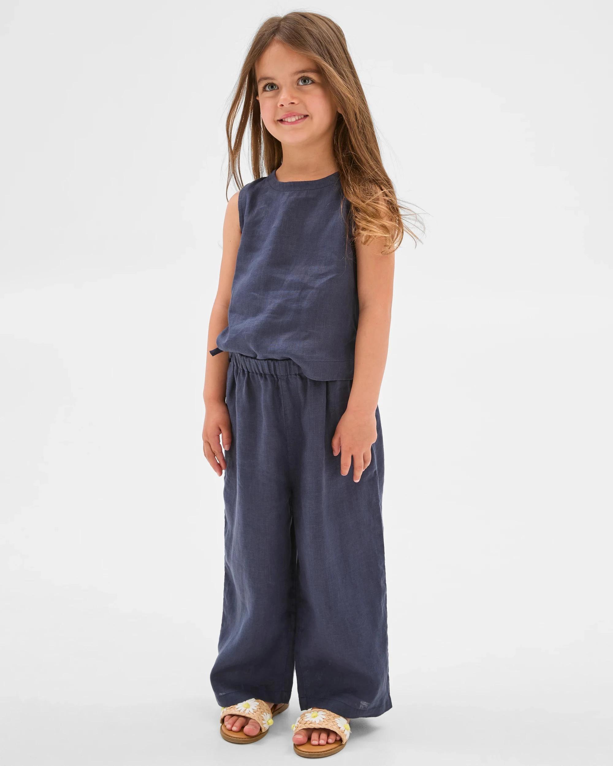 2 Target European Linen Fashion Pants NAVY, 2 of 6