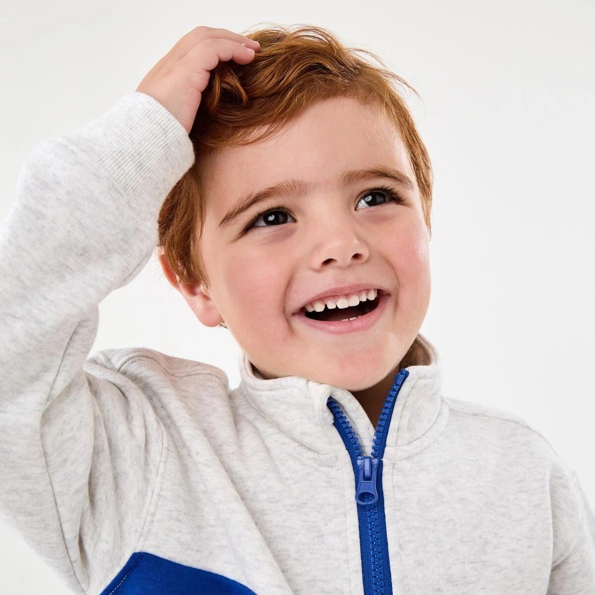 3 Quarter Zip Sweatshirt Wht Marle, 3 of 9