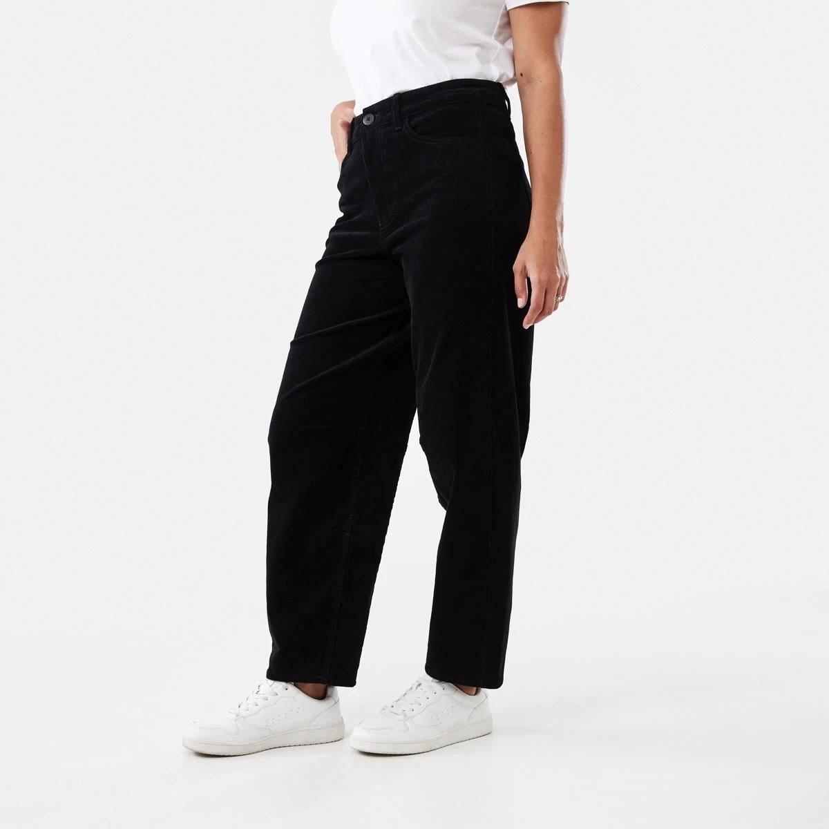 2 Cord Barrel Leg Pants Black, 2 of 5