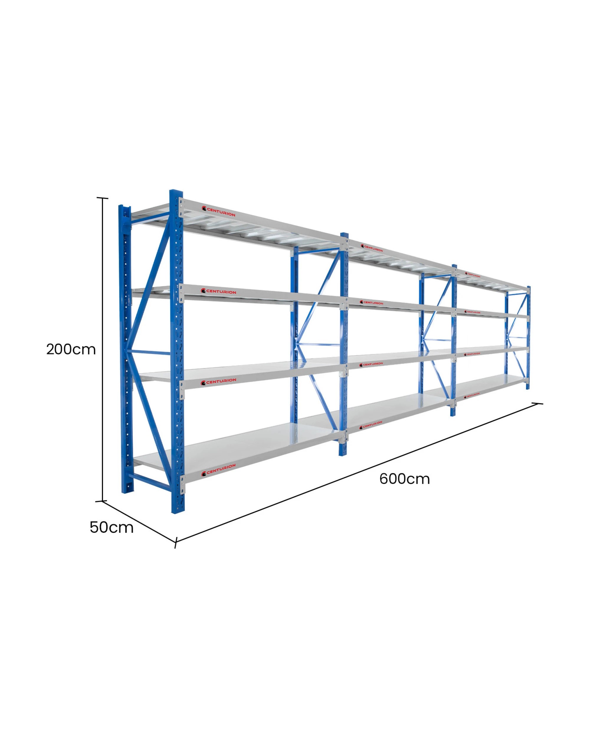 2 Centurion Standard 3-Bay 6M Wide Heavy Duty Long Span Shelving - Blue, 2 of 9