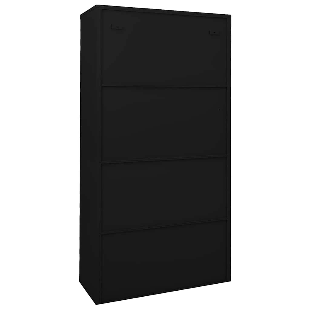 6 vidaXL Office cabinet Height-Adjustable Shelves - Black - Black, 6 of 10