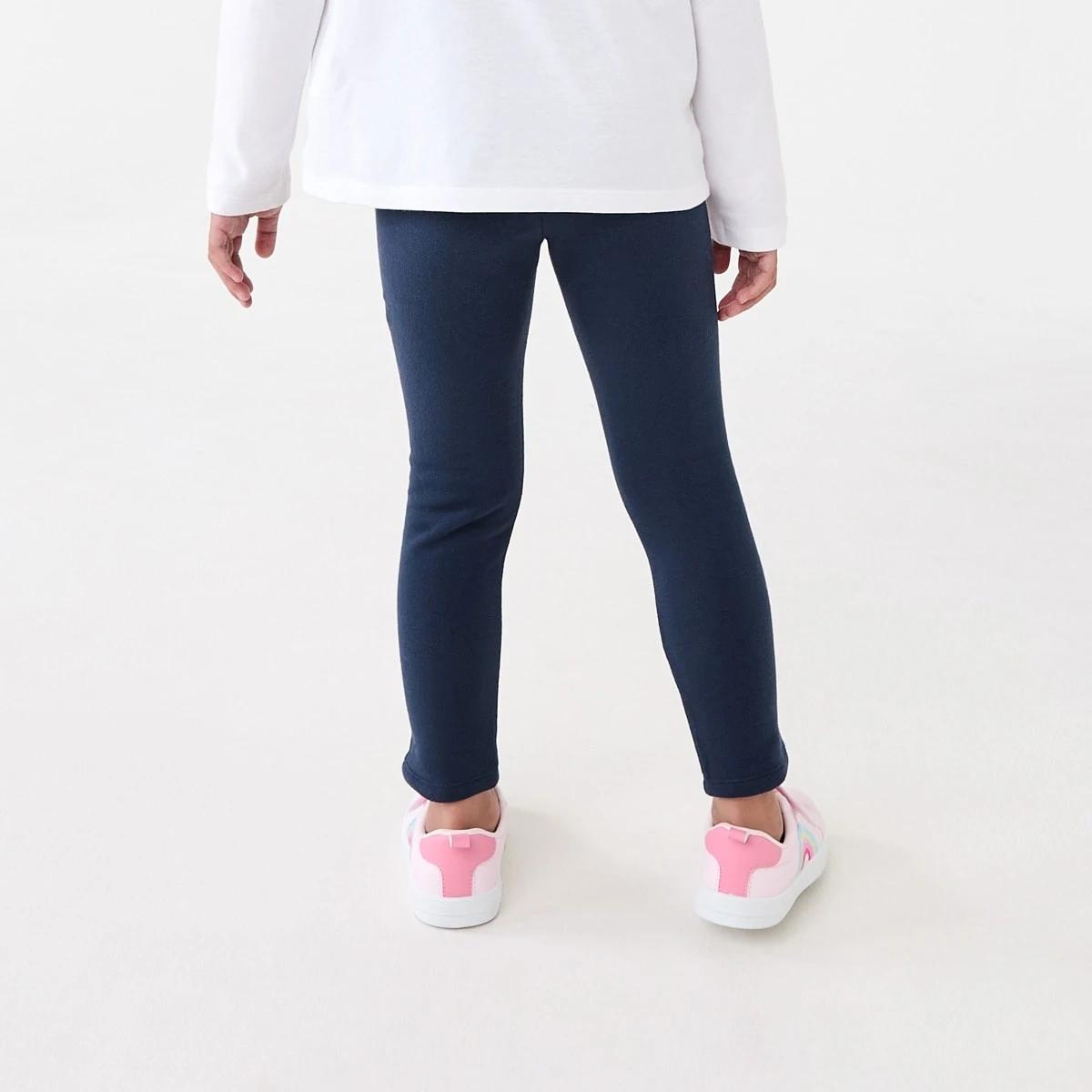 2 Fleecy Lined Leggings Dress Navy, 2 of 8