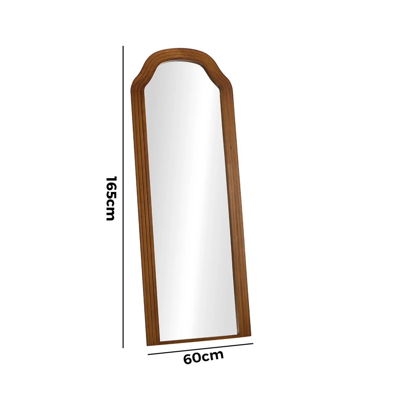 2 Oikiture Full Length Mirror Floor Makeup Mirrors 165x60cm Wood Bedroom - Brown, 2 of 10