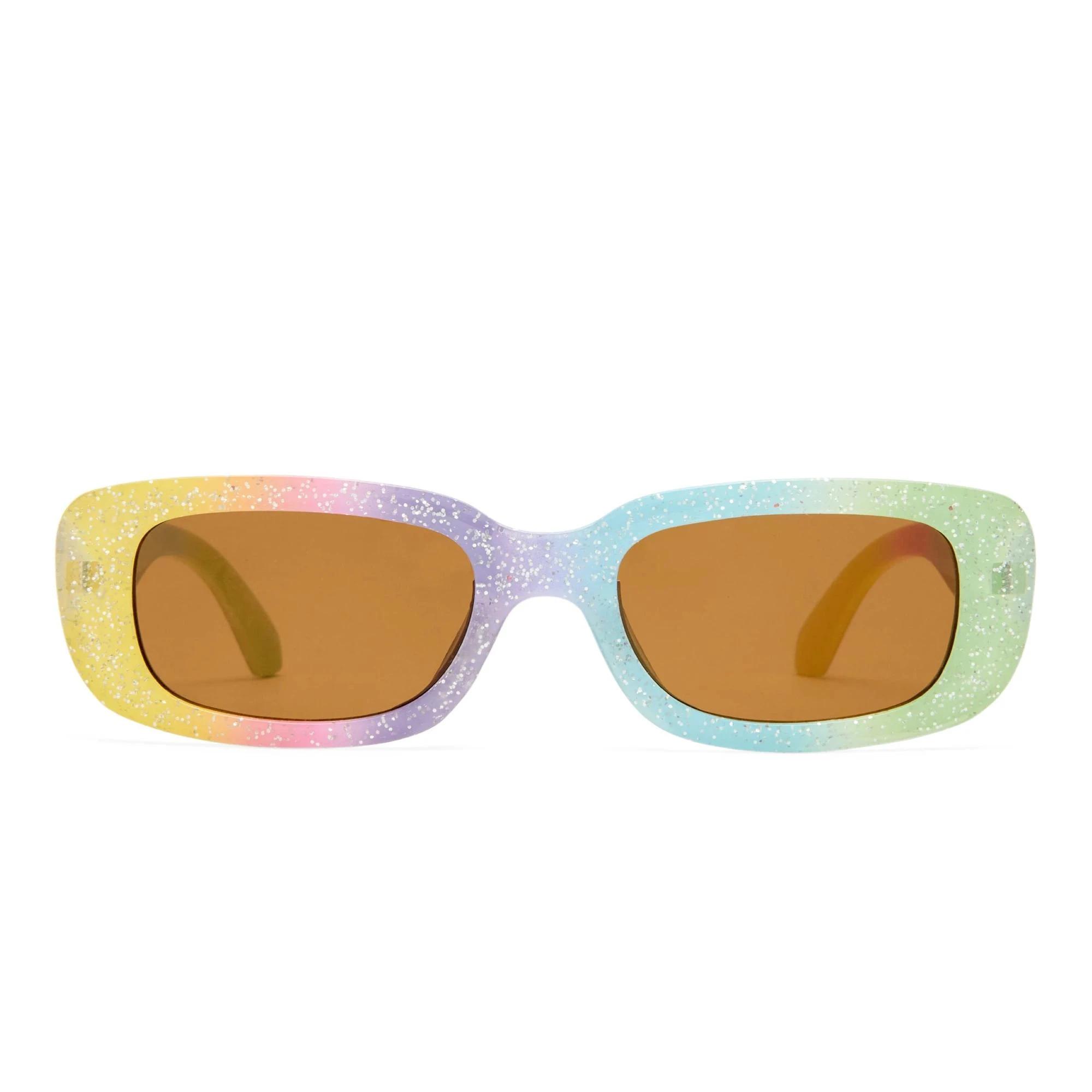 1 SOLARIZED® Kids Slim Sunglasses, Pink Glitter RAINBOW GLITTER, 1 of 3