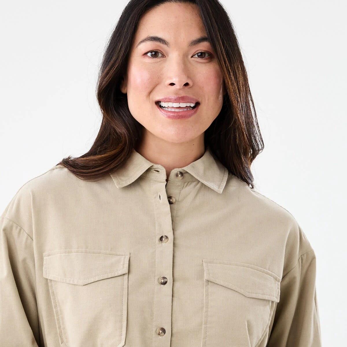 4 Long Sleeve Baby Corduroy Shirt Peanut, 4 of 7