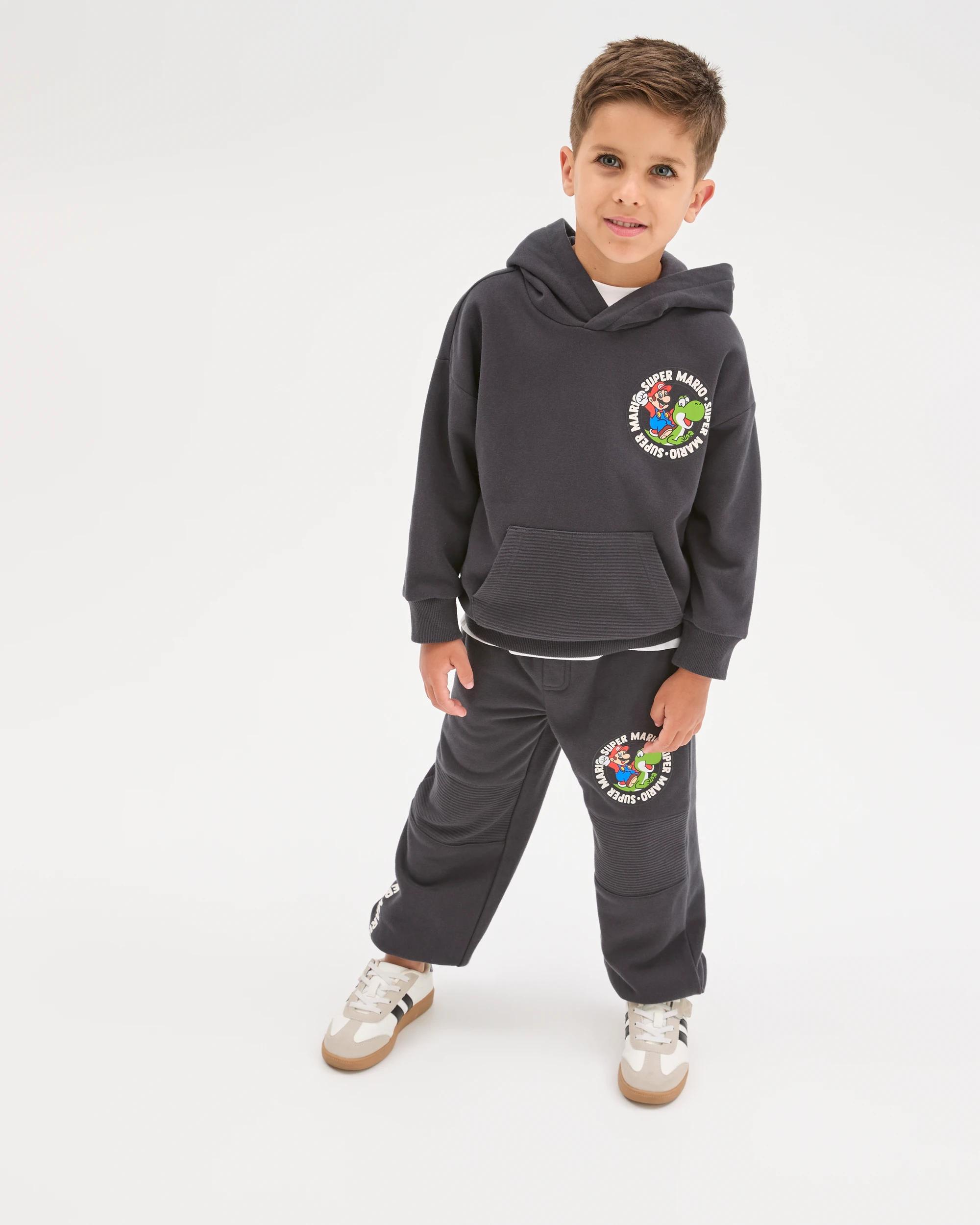 4 Super Mario Australian Cotton Blend Hoodie CHARCOAL, 4 of 7