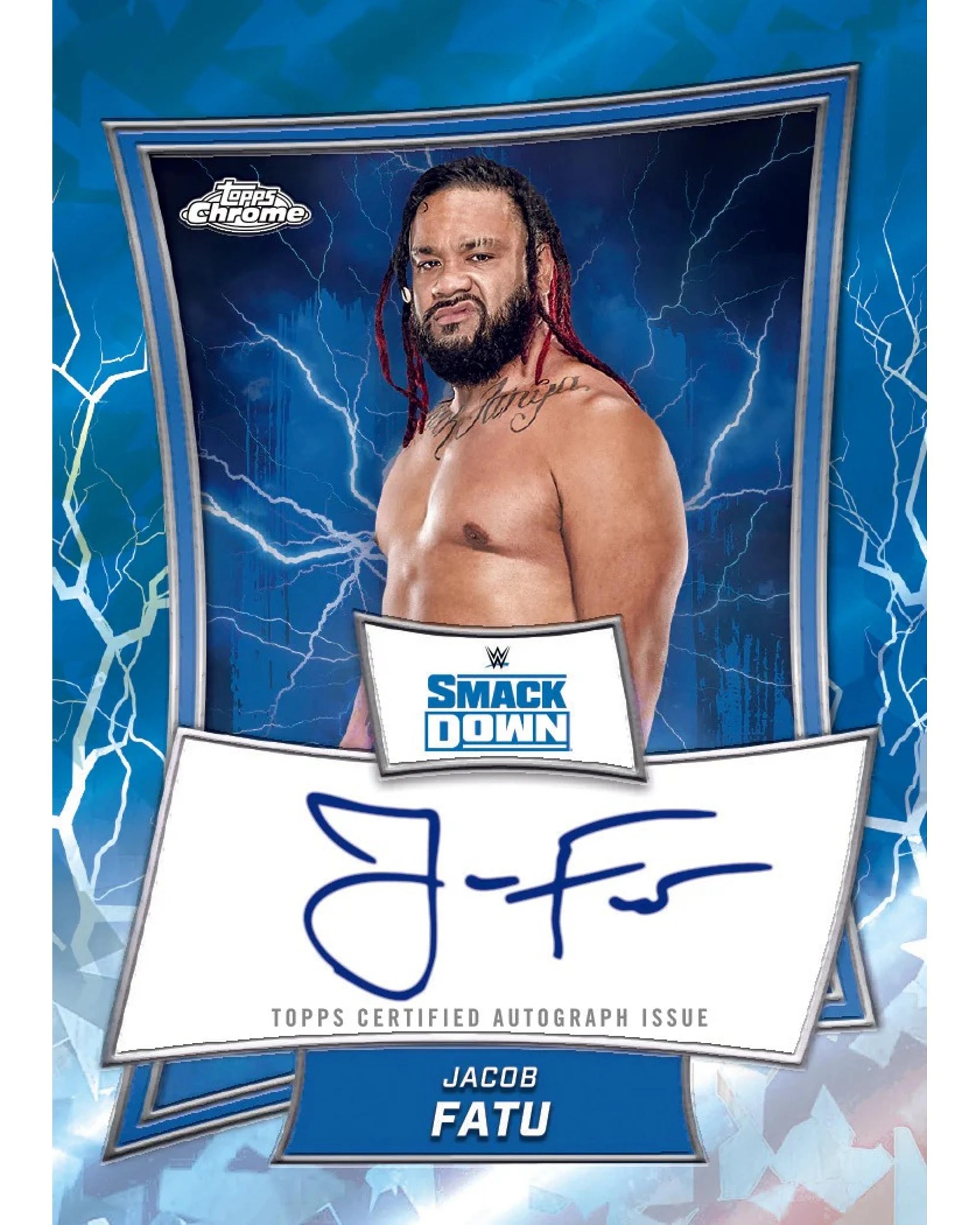 3 Topps 2025 Chrome WWE Wrestling Sapphire Edition Hobby Pack, 3 of 10